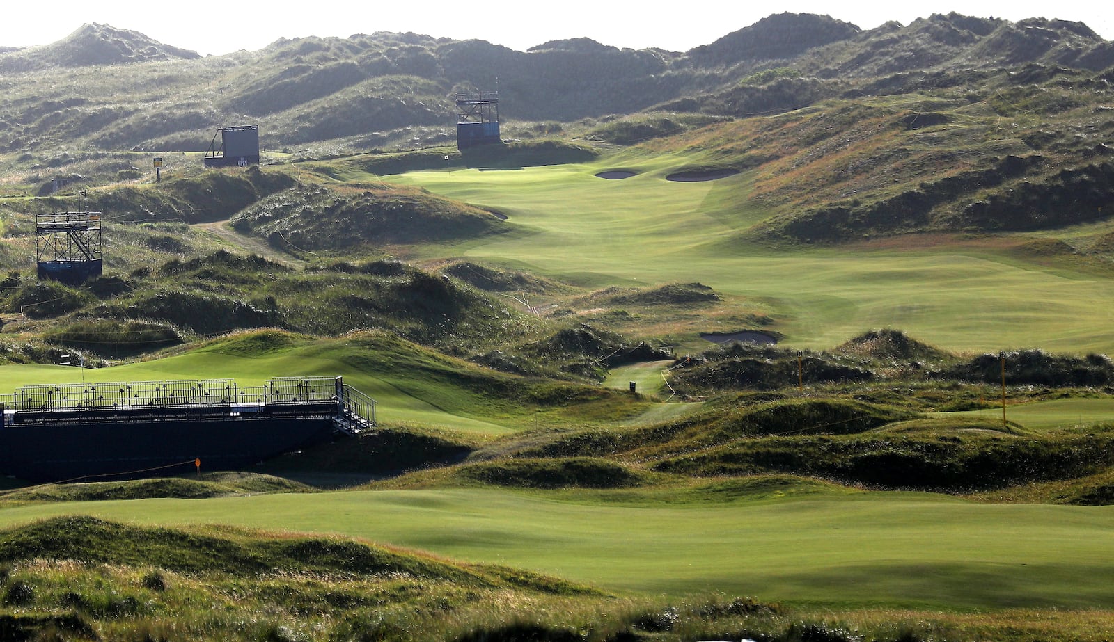 FILE - The Dunluce Links course at Royal Portrush Golf Club, Northern Ireland, Saturday, July 6, 2019. (AP Photo/Peter Morrison, File)