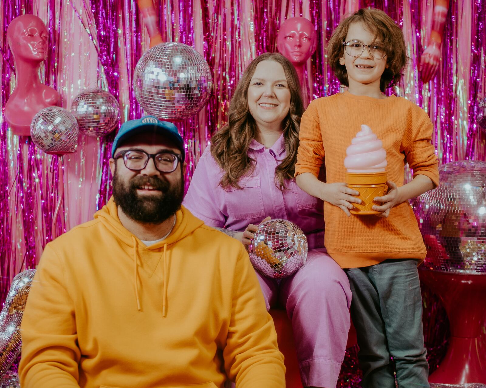 Nick Testa with wife Jaime and son Harvey. Testa is a musician, DJ, and works with East End Community Services and Miami Valley Meals. "I decided to do something to help people and my own mental health," he says.