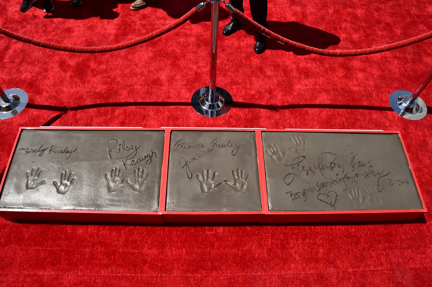 Priscilla Presley, Lisa Marie Presley and Riley Keough Hand and Footprint Ceremony