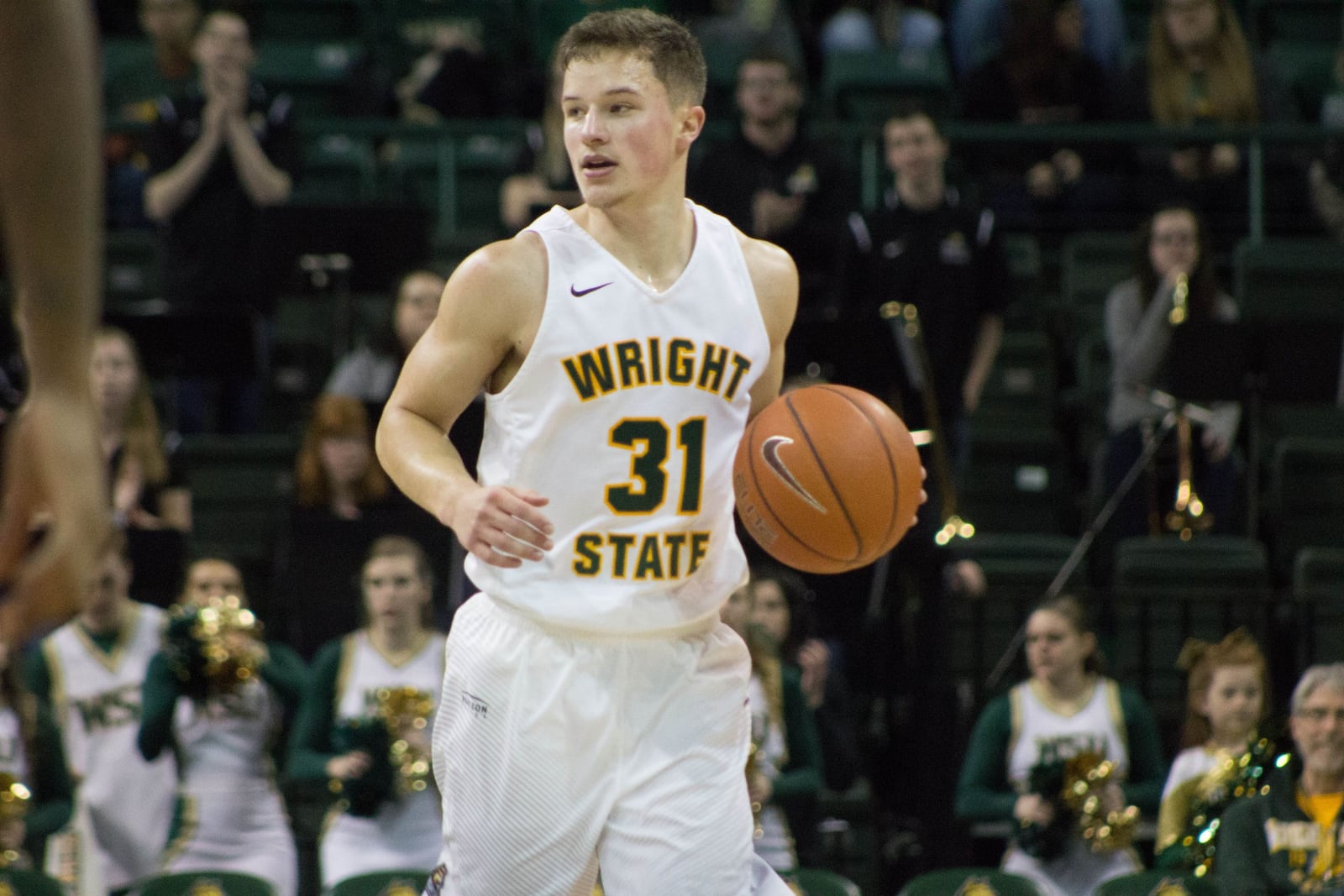 Wright State’s Cole Gentry scored a career-high 30 points Wednesday night in the Raiders’ win over Toledo. FILE PHOTO