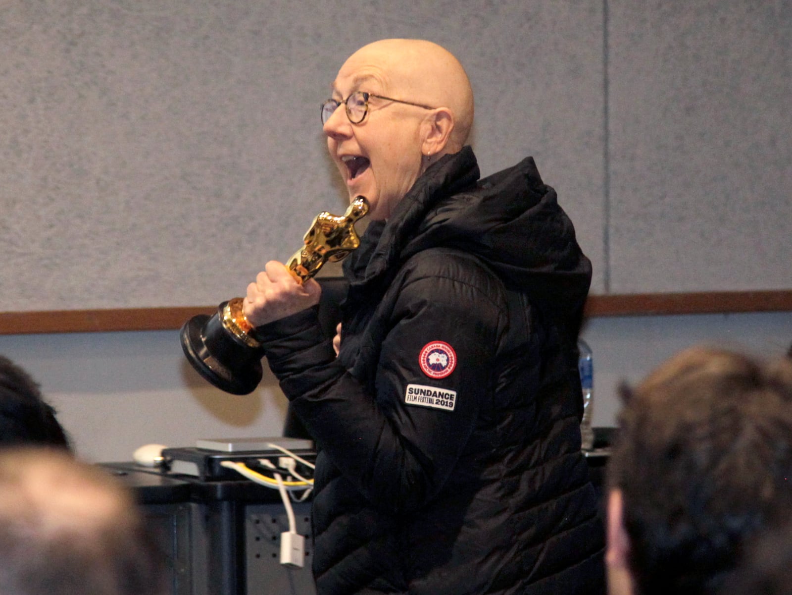 Julia Reichert and Steven Bognar, who won an Oscar in the documentary feature category for âAmerican Factory,â returned to Wright State University Thursday to speak with students in the Department of Theatre, Dance and Motion Pictures. Reichert is a professor emeritus at WSU and Bognar is an alumnus and former motion pictures faculty member. The couple brought their Oscar statuettes for the students to pass around and shared their documentary film making process. âAmerican Factoryâ follows the creation of the Chinese-owned automotive glass-factory Fuyao Glass America in the same building that had once housed a General Motors assembly operation in Moraine. LISA POWELL / STAFF