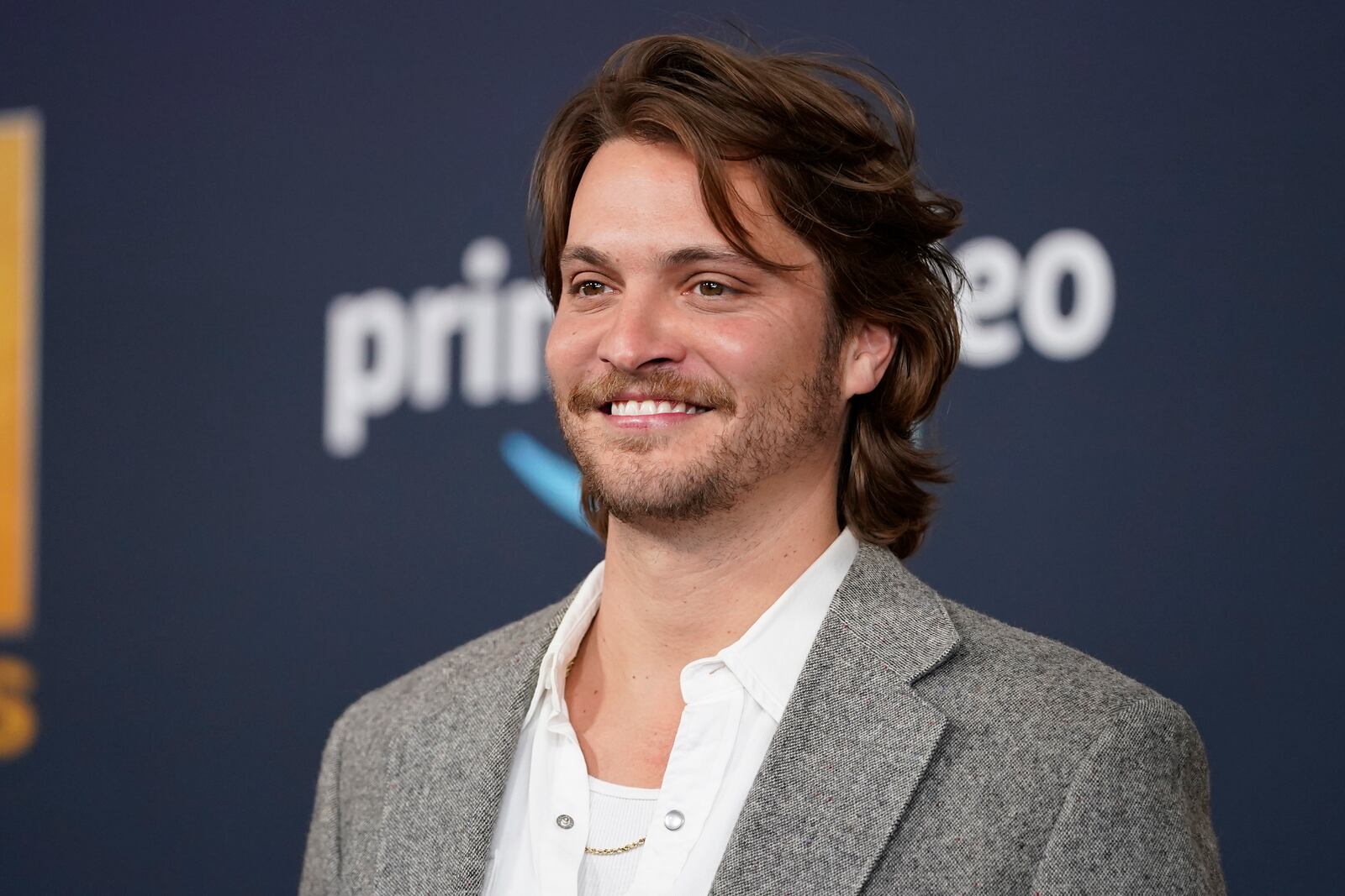 Luke Grimes arrives at the 57th Academy of Country Music Awards on Monday, March 7, 2022, at Allegiant Stadium in Las Vegas. (AP Photo/Eric Jamison)