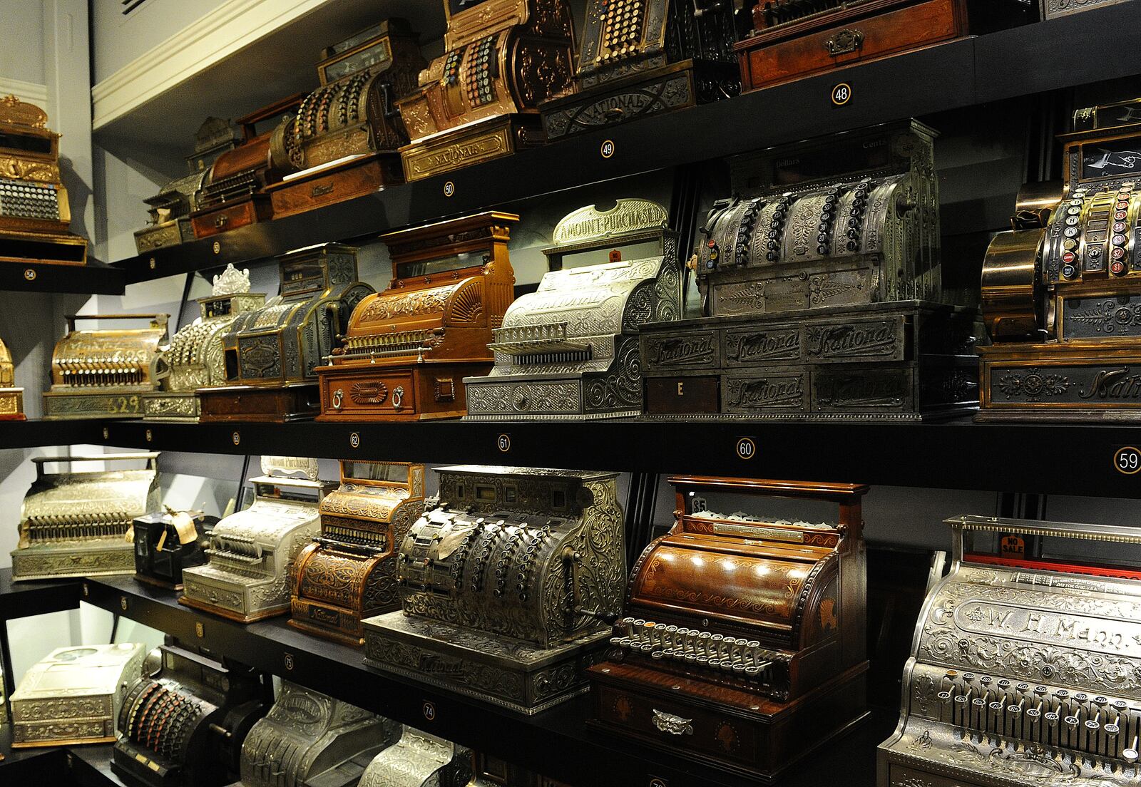 Carillon Historical Park has a beautiful display of antique cash registers made by NCR and National Cash Register in Dayton. MARSHALL GORBY\STAFF