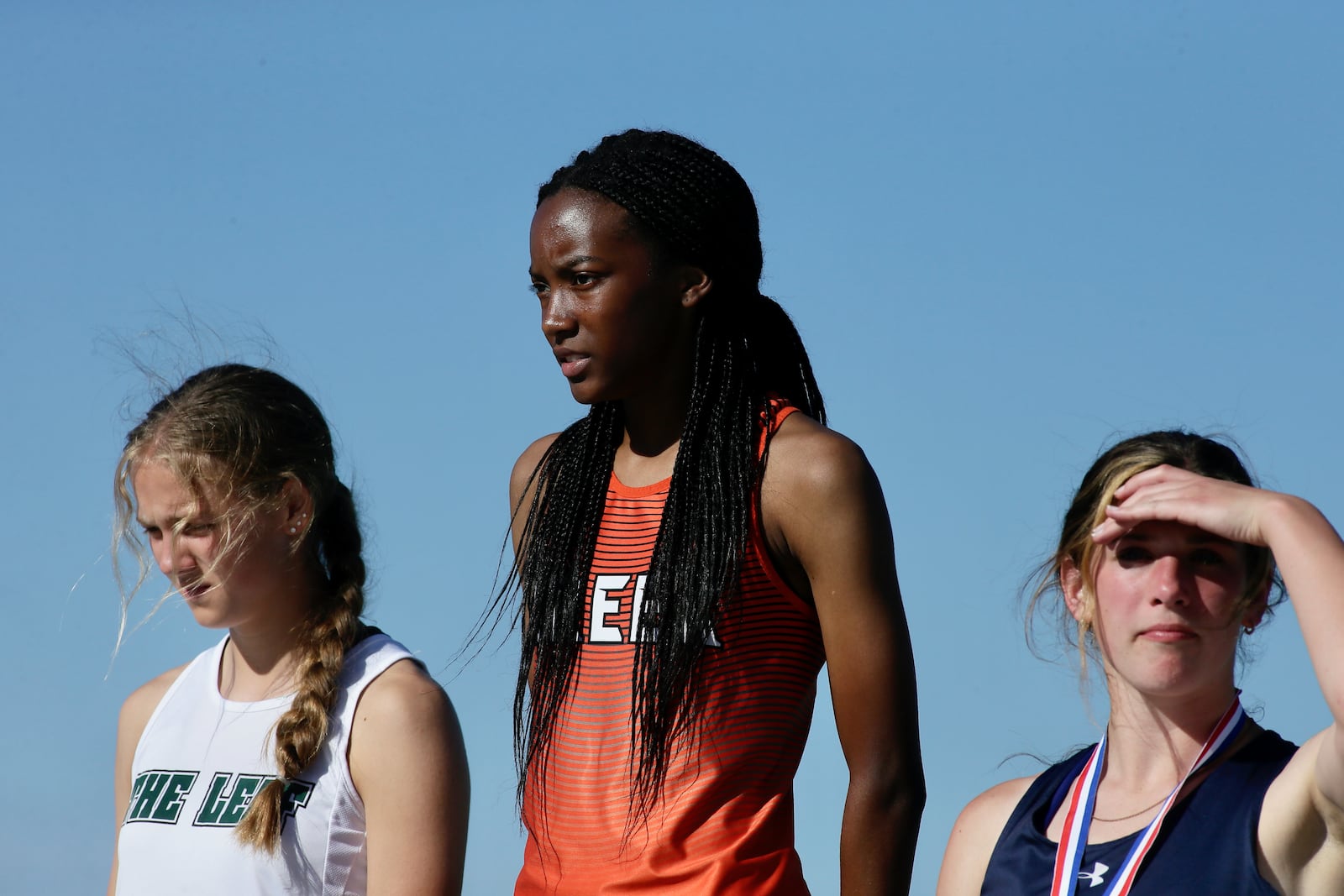 Beavercreek's Kayleigh Keyes wins the 400-meter dash at the Division I state track meet on Saturday, June 4, 2022, at Jesse Owens Memorial Stadium in Columbus. David Jablonski/Staff