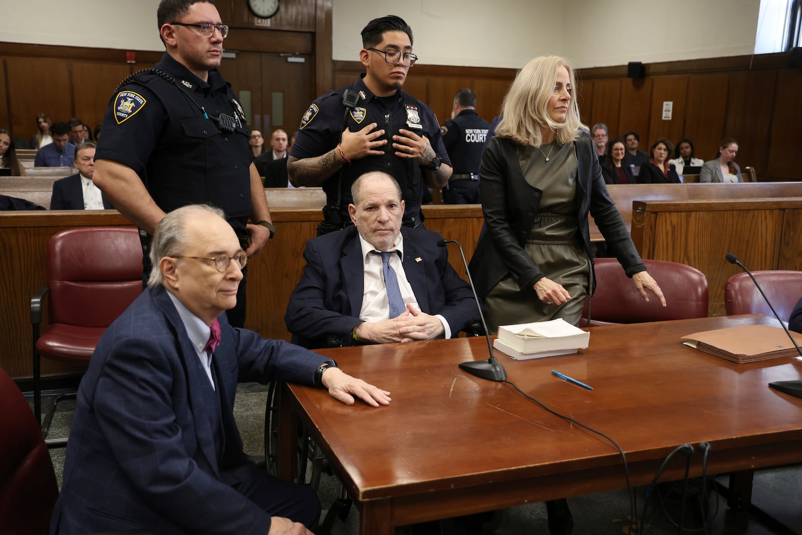 Harvey Weinstein appears in State Supreme Court for a hearing in his sexual assault case on Wednesday, Jan. 29, 2025 in New York. (Jefferson Siegel /The New York Times via AP, Pool)