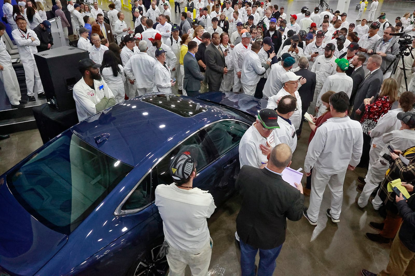 The Honda Marysville plant held an unveiling ceremony for the 2023 Honda Accord Thursday, Jan. 5, 2023. The new model marks the 40th year that the plant has been producing the Accord. Governor Mike DeWine was on hand for the unveiling. BILL LACKEY/STAFF