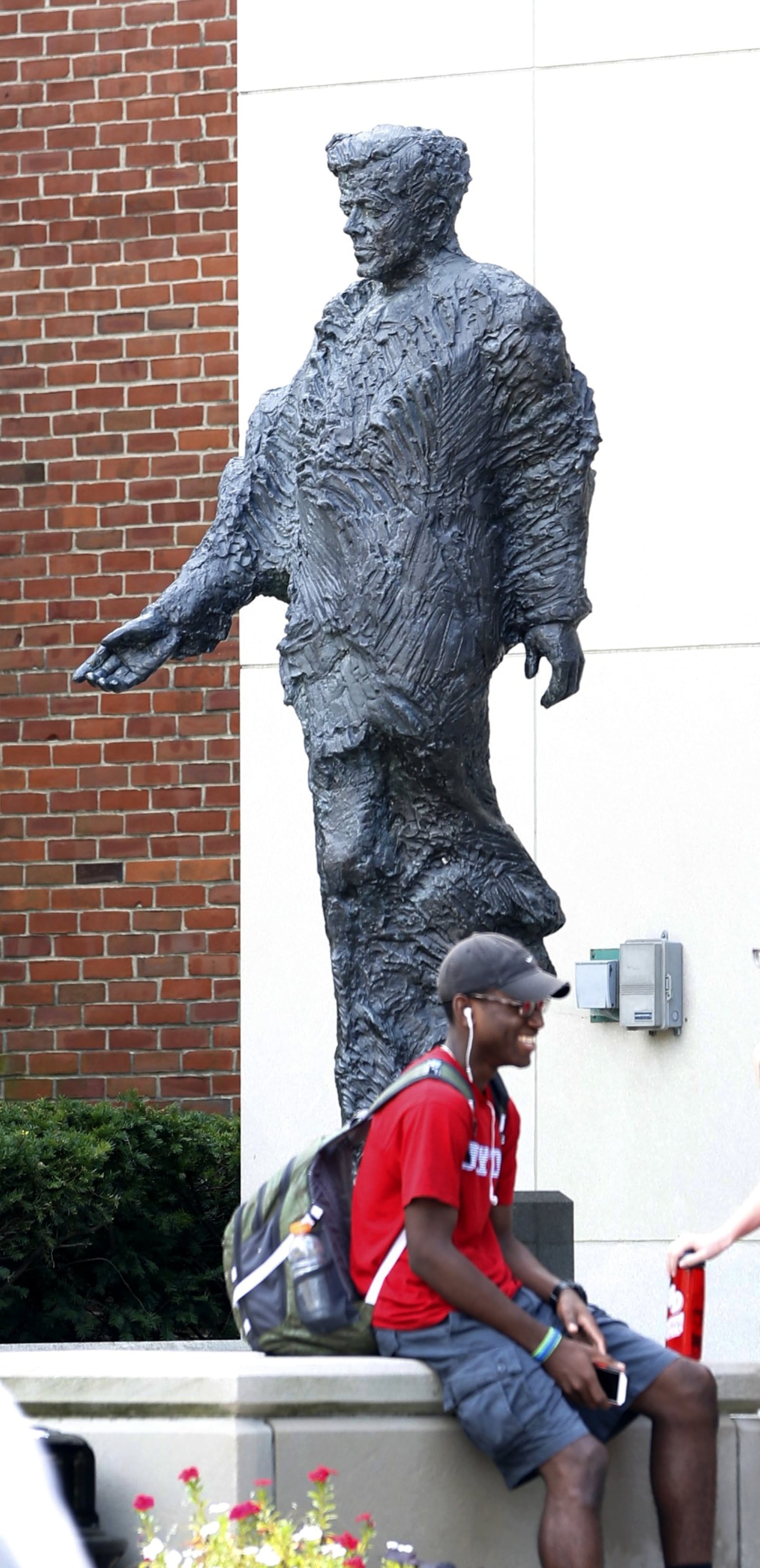 â€œKennedyâ€™s Eternal Flameâ€ is located outside of the Kennedy Union on the University of Dayton campus. LISA POWELL / STAFF