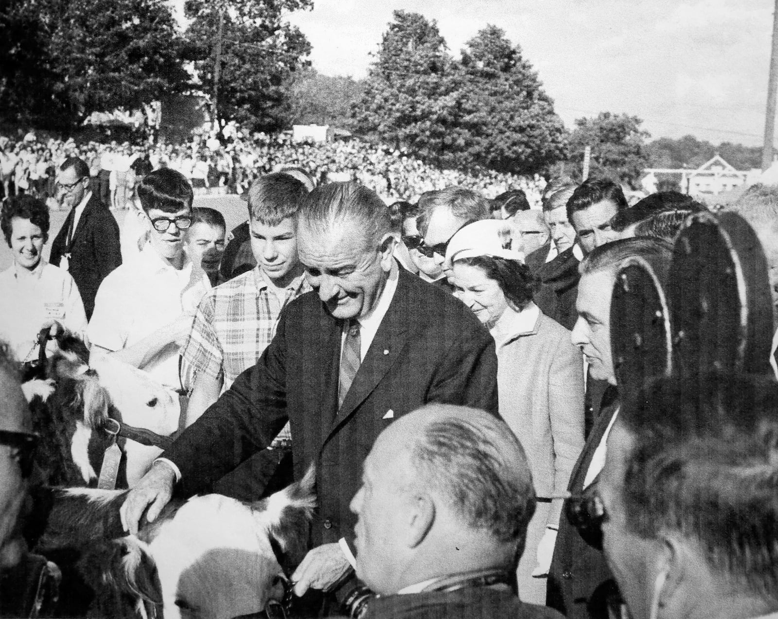 President Lyndon B. Johnson visited the Montgomery County Fairgrounds in 1966 duirng a mid-term elections barn storming tour. DAYTON DAILY NEWS ARCHIVE