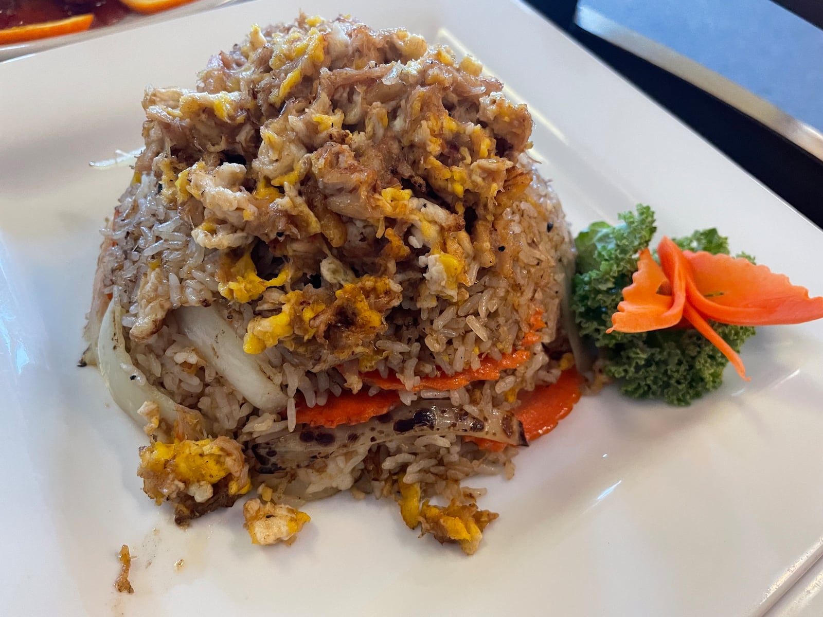 Time4Thai is located at 4622 Brandt Pike in Dayton. Pictured is Crab Fried Rice. NATALIE JONES/STAFF