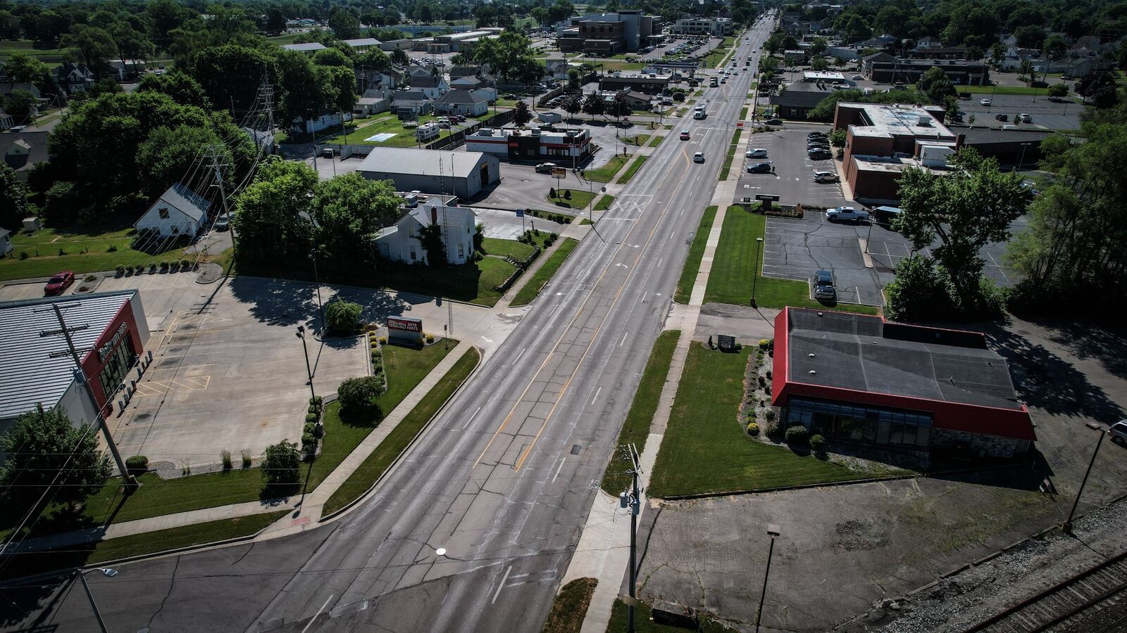 The stretch of West Main Street in Troy between Elm Street and Penn Road will be closed for 30 days starting July 11, 2022. JIM NOELKER/STAFF