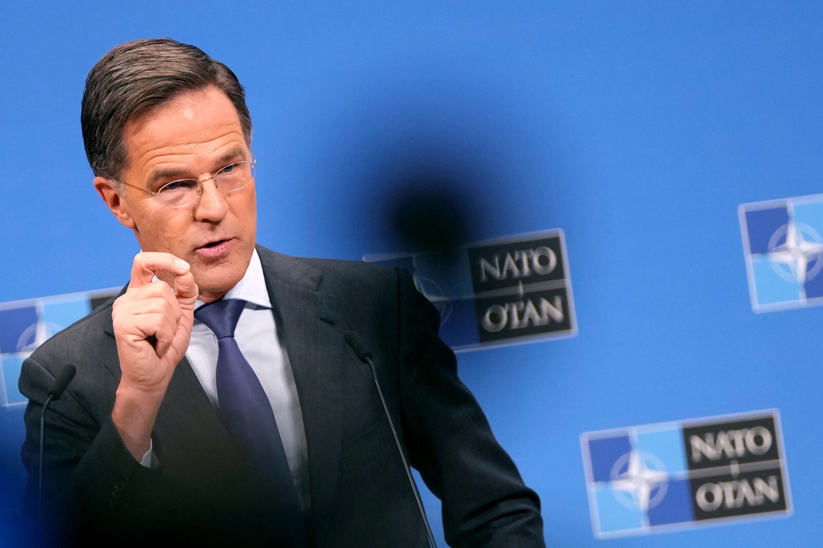 NATO Secretary General Mark Rutte speaks during a media conference at the conclusion of a meeting of NATO foreign ministers at NATO headquarters in Brussels, Wednesday, Dec. 4, 2024. (AP Photo/Virginia Mayo)