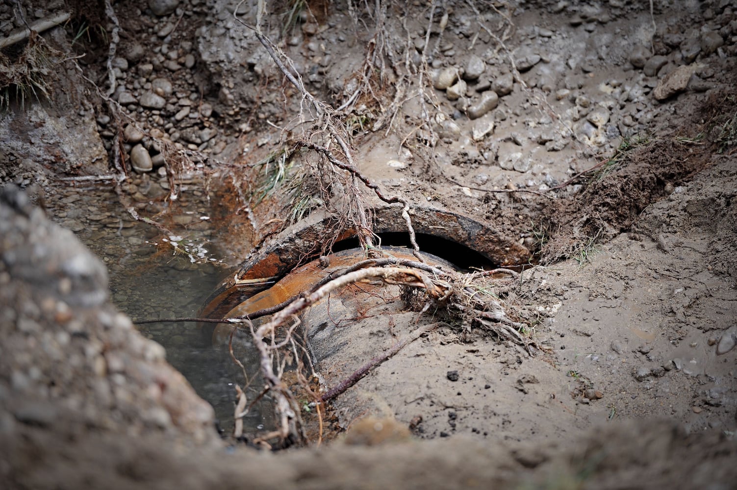 PHOTOS: Major water main break reported in Dayton