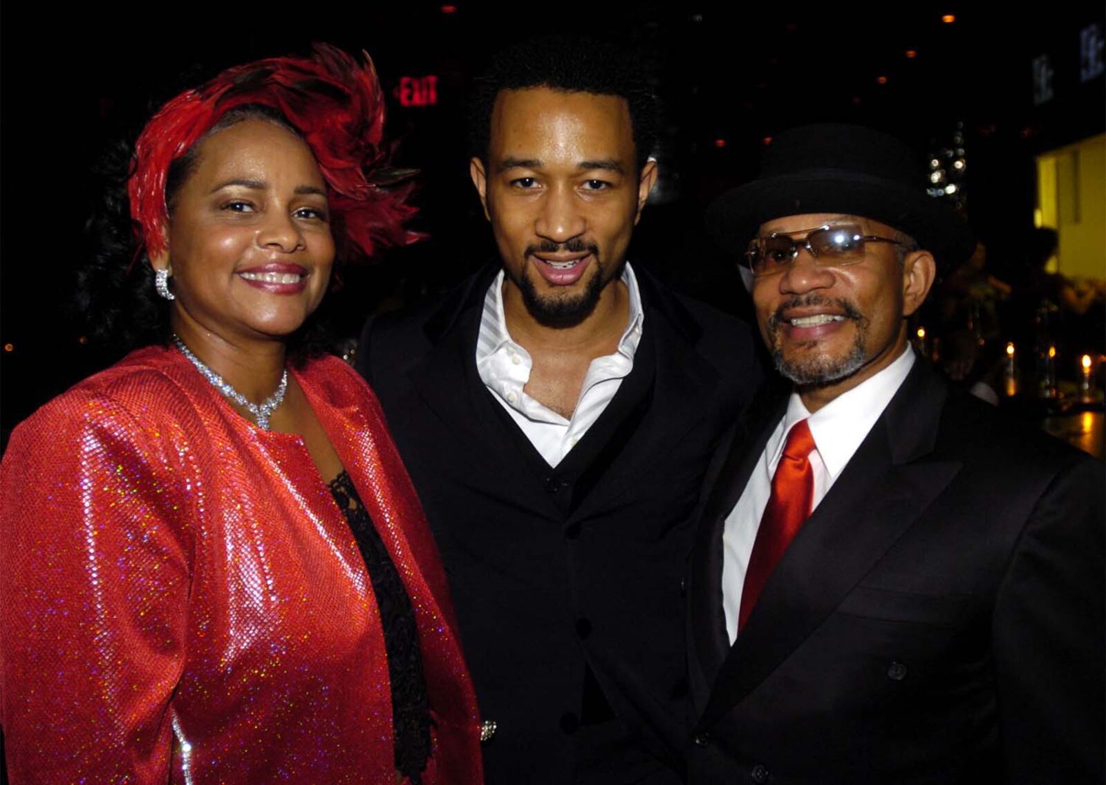 John Legend with his mother Phyllis and father Ron Stephens at the Sony party in Hollywood after Legend won three Grammy Awards including Best New Artist in 2006. MARSHALL GORBY / STAFF