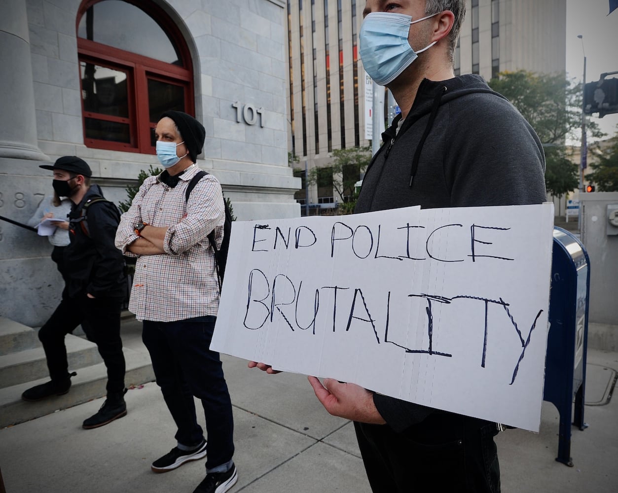 Protesters at City Hall