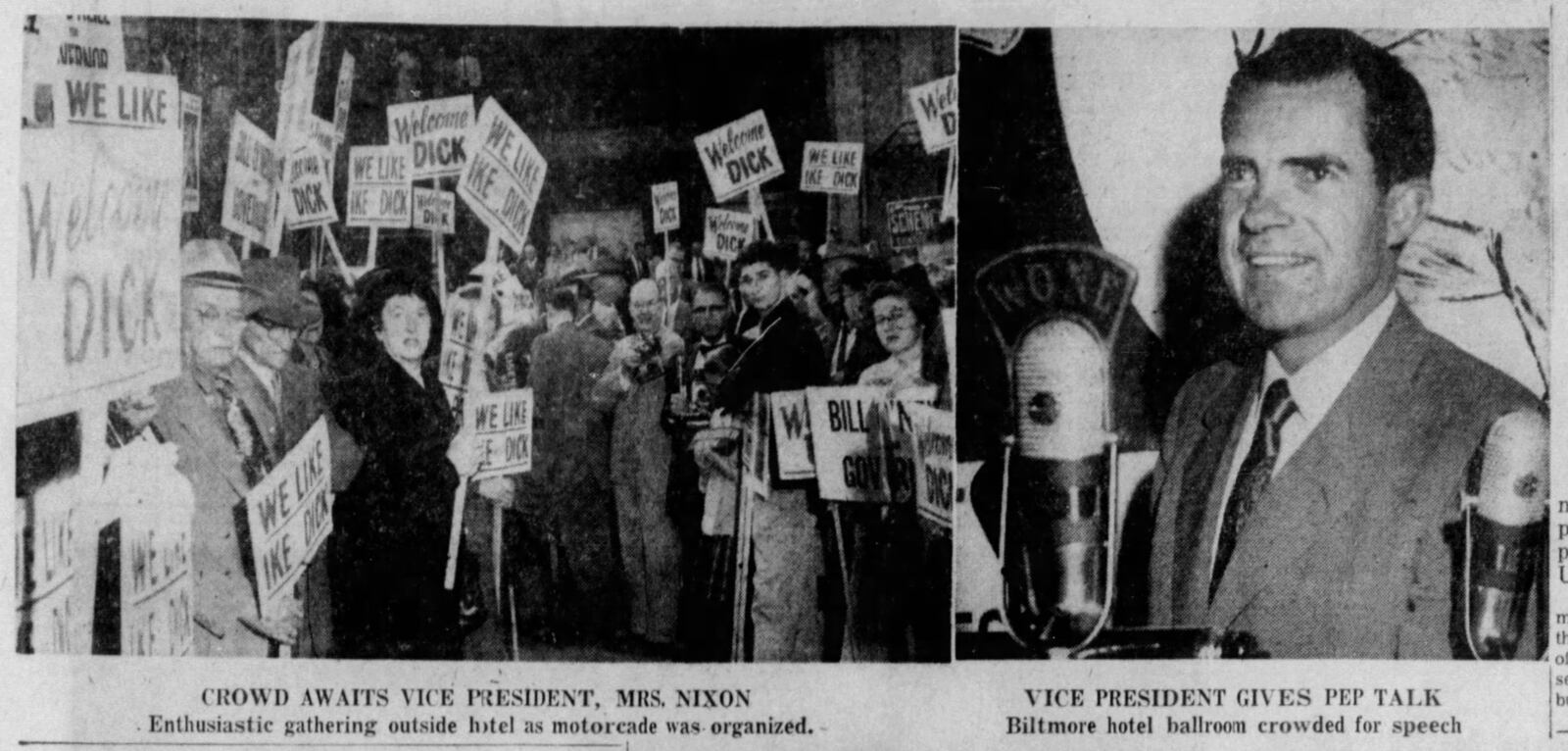 Oct. 15, 1956: Vice President Richard Nixon visits Dayton. DAYTON DAILY NEWS ARCHIVES