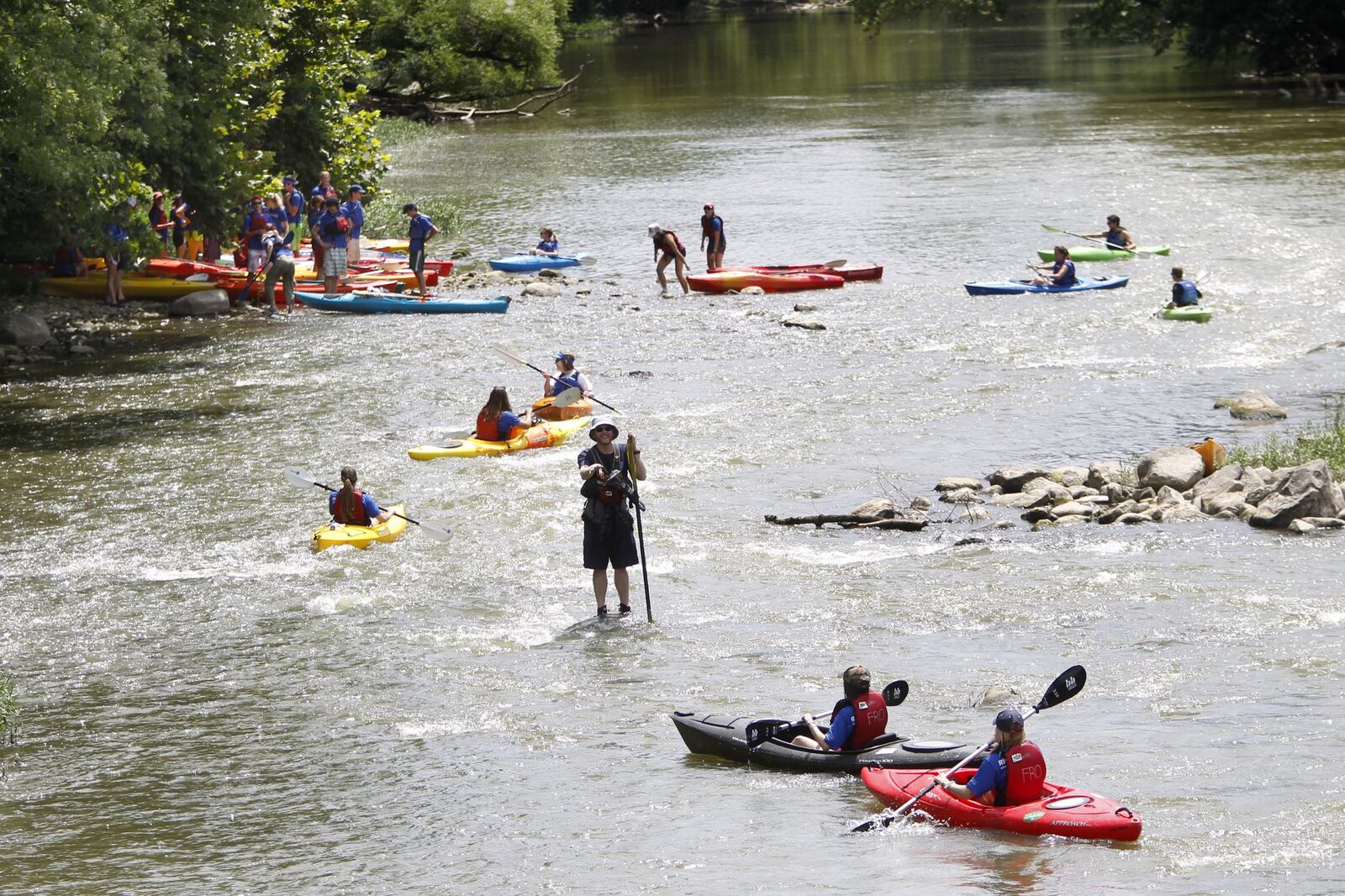 Tour de Way, a new passport program from the Great Miami Riverway, is offering more than $3,000 in prizes to those who scan QR codes with a smartphone at certain locations while paddling or using the trail system through March 2020. LISA POWELL / STAFF