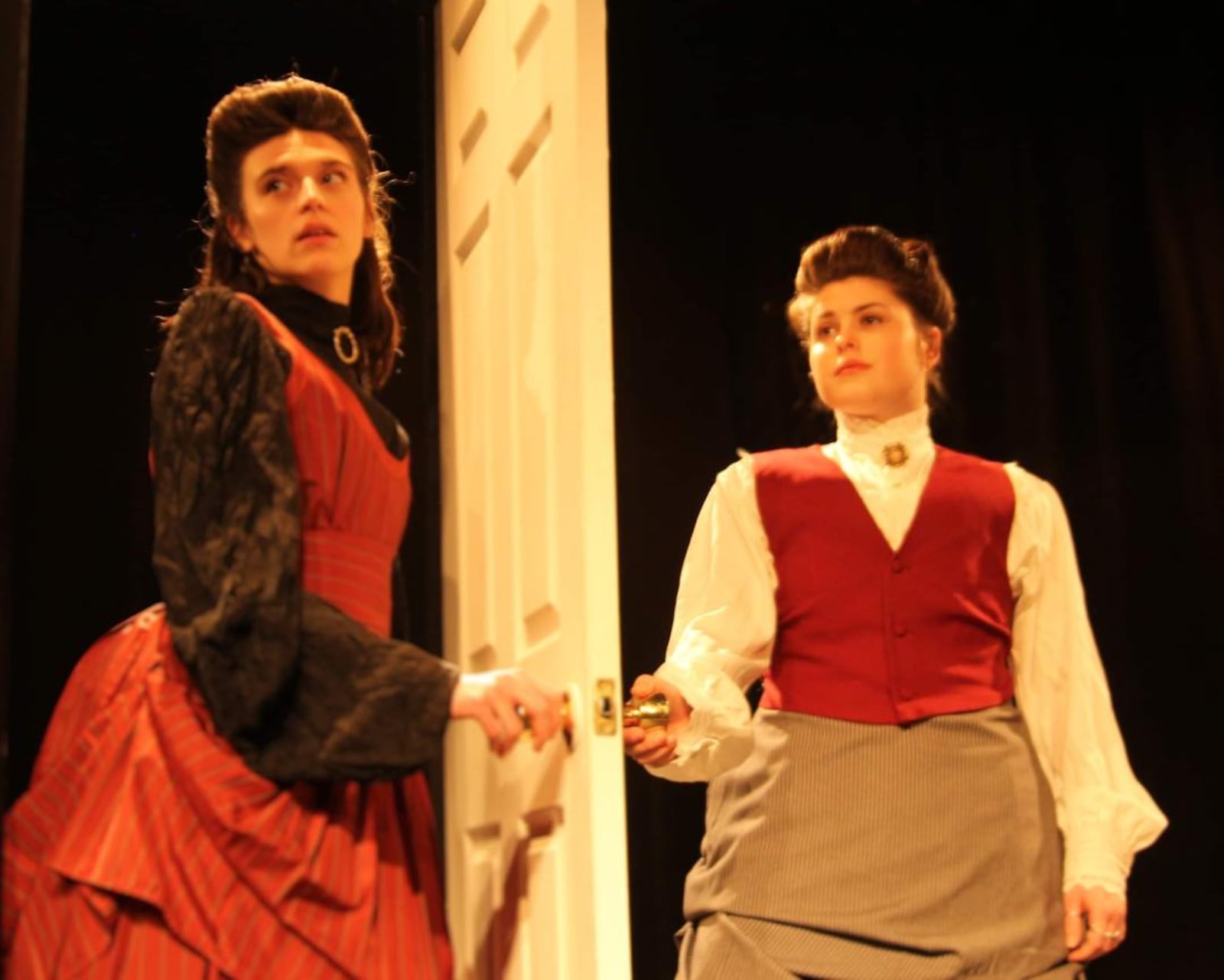 Left to right: Julia Daigh as Nora in "A Doll's House" and Alexis Wentworth as Nora in "A Doll's House, Part 2." PHOTO BY WRIGHT STATE THEATRE