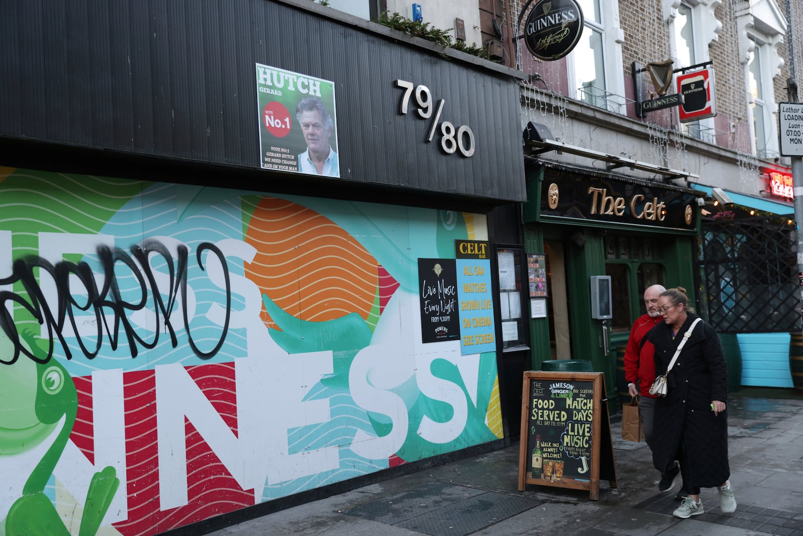 An election poster from Gerry “the Monk” Hutch is seen in central Dublin, Ireland, Tuesday, Nov. 26, 2024, ahead of Ireland's election on Friday. (AP Photo/Peter Morrison)