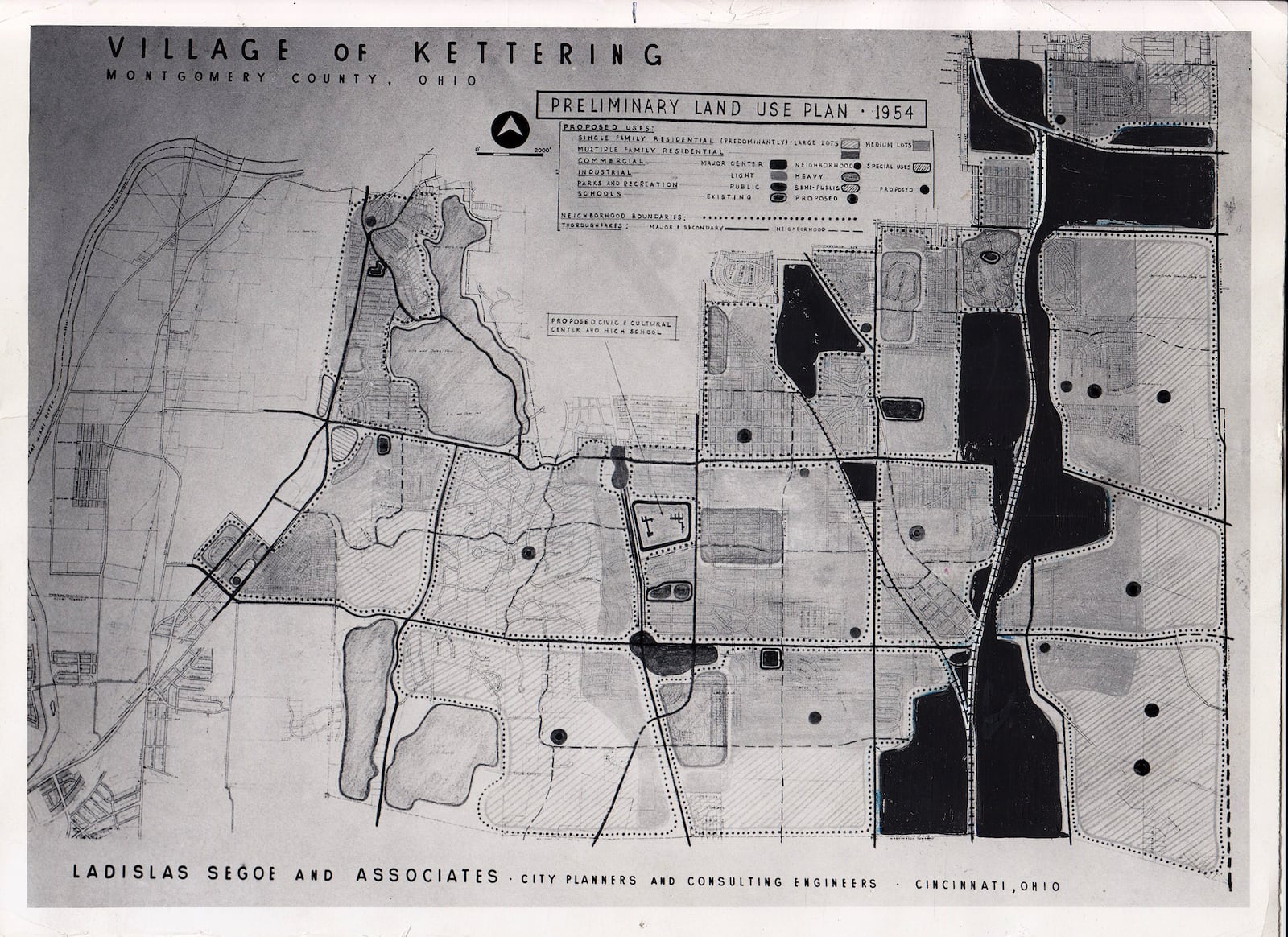 A 1954 Village of Kettering land use map. DAYTON DAILY NEWS ARCHIVE