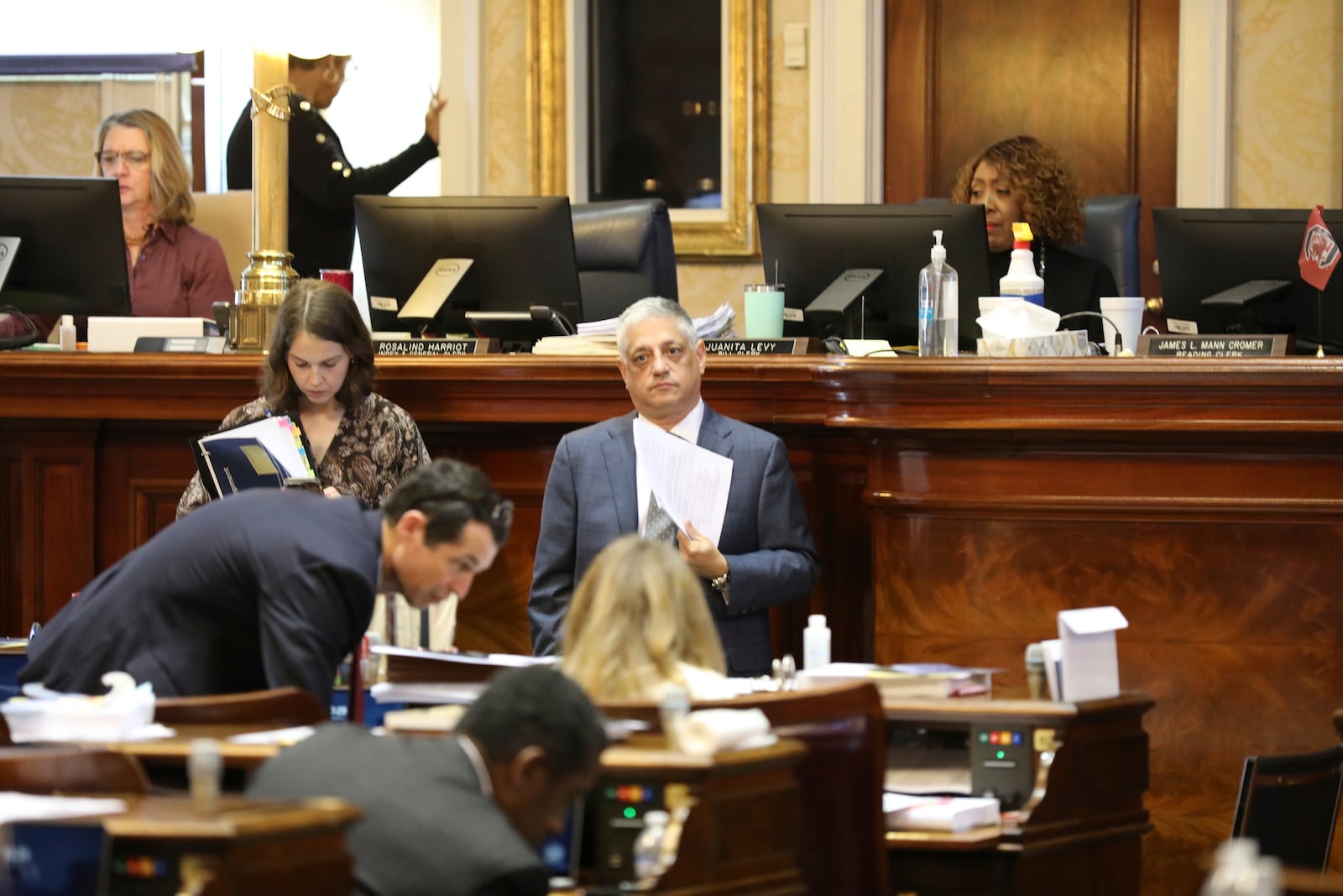 South Carolina Rep. Leon Stavrinakis, D-Charleston, waits to speak during the House budget debate on Tuesday, March 11, 2025, in Columbia, S.C. (AP Photo/Jeffrey Collins)