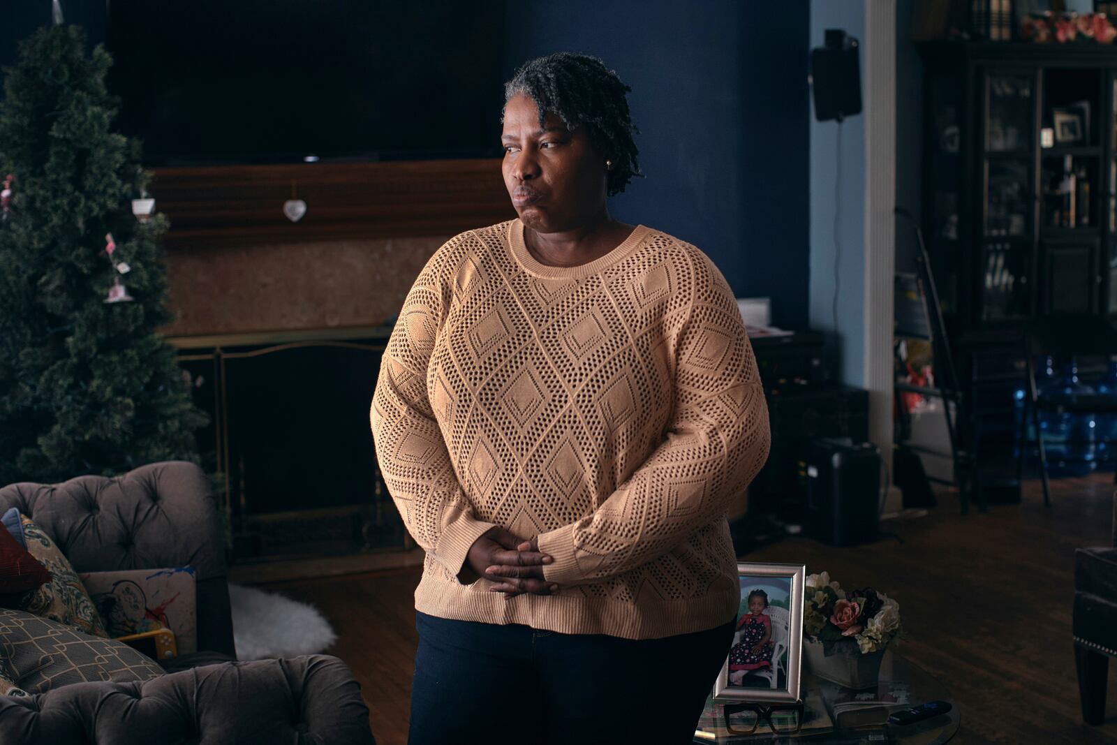 Sharline Volcy poses for a portrait on Monday, Feb. 3, 2025, in Orange, N.J. (AP Photo/Andres Kudacki)