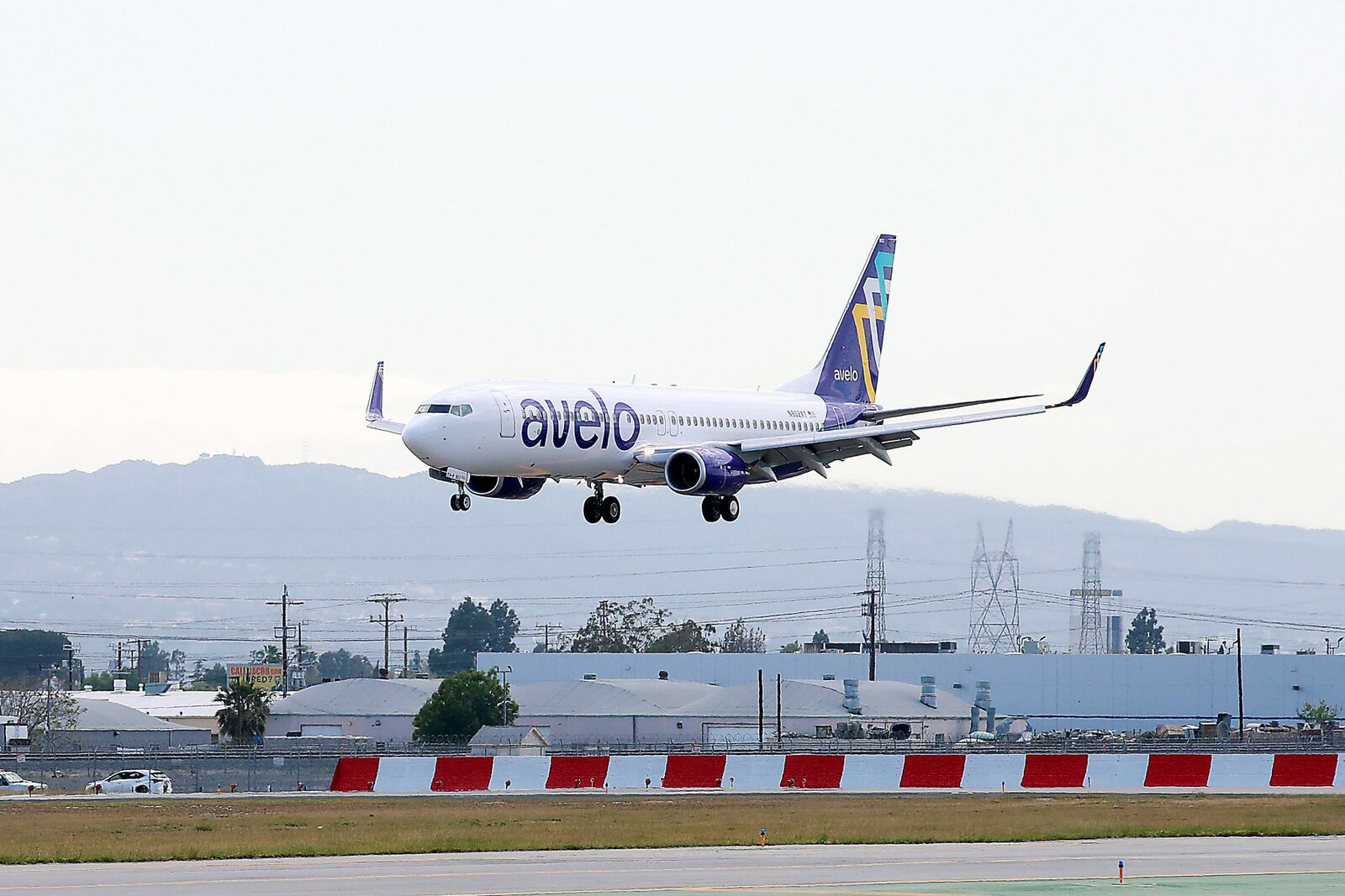 BURBANK, CALIFORNIA - APRIL 07: The Avelo aircraft is seen at Hollywood Burbank Airport on April 07, 2021 in Burbank, California. CONTRIBUTED (Photo by Joe Scarnici/Getty Images for Avelo)