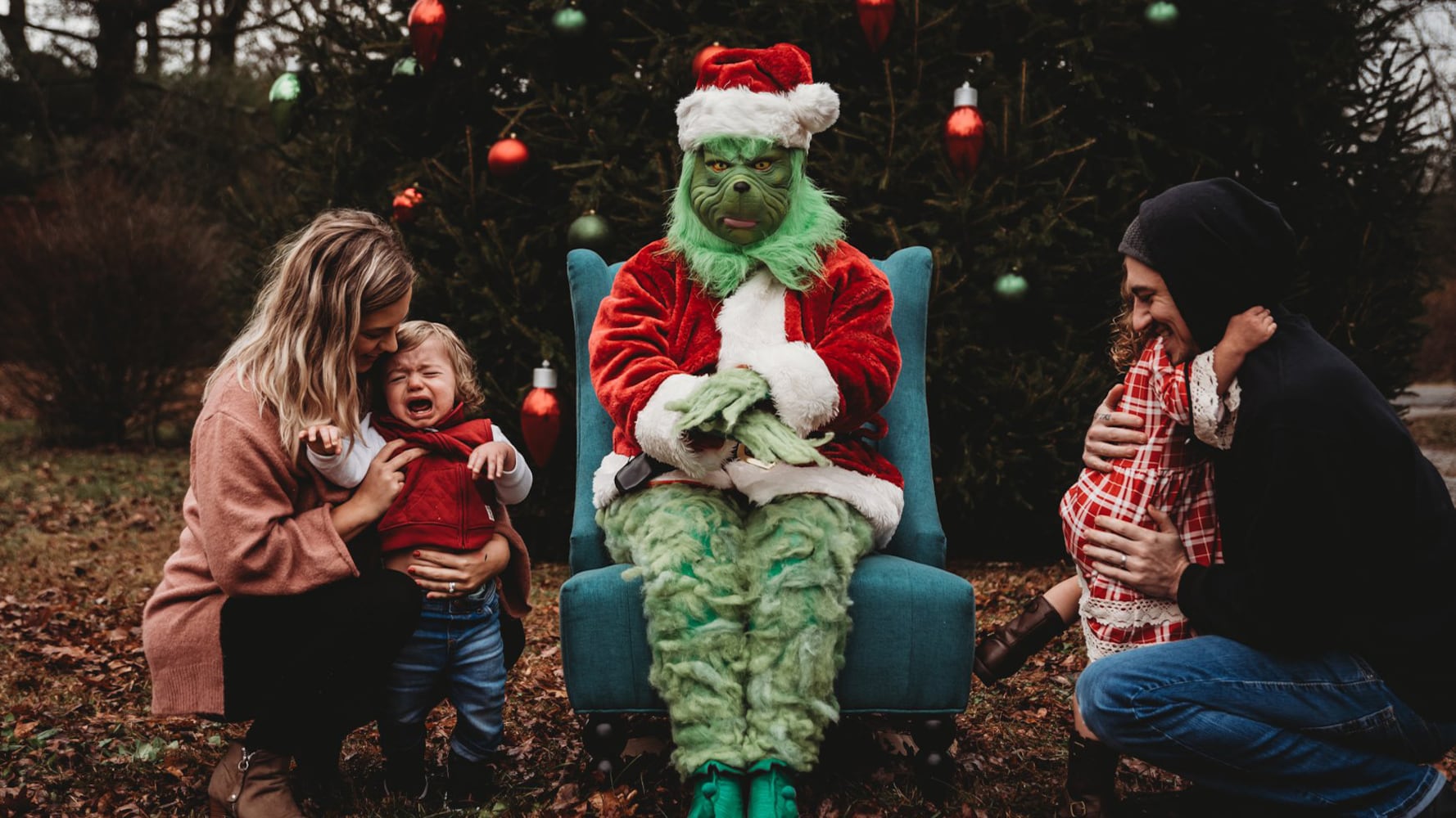 Photos: The Grinch surprises, scares children during photo shoot