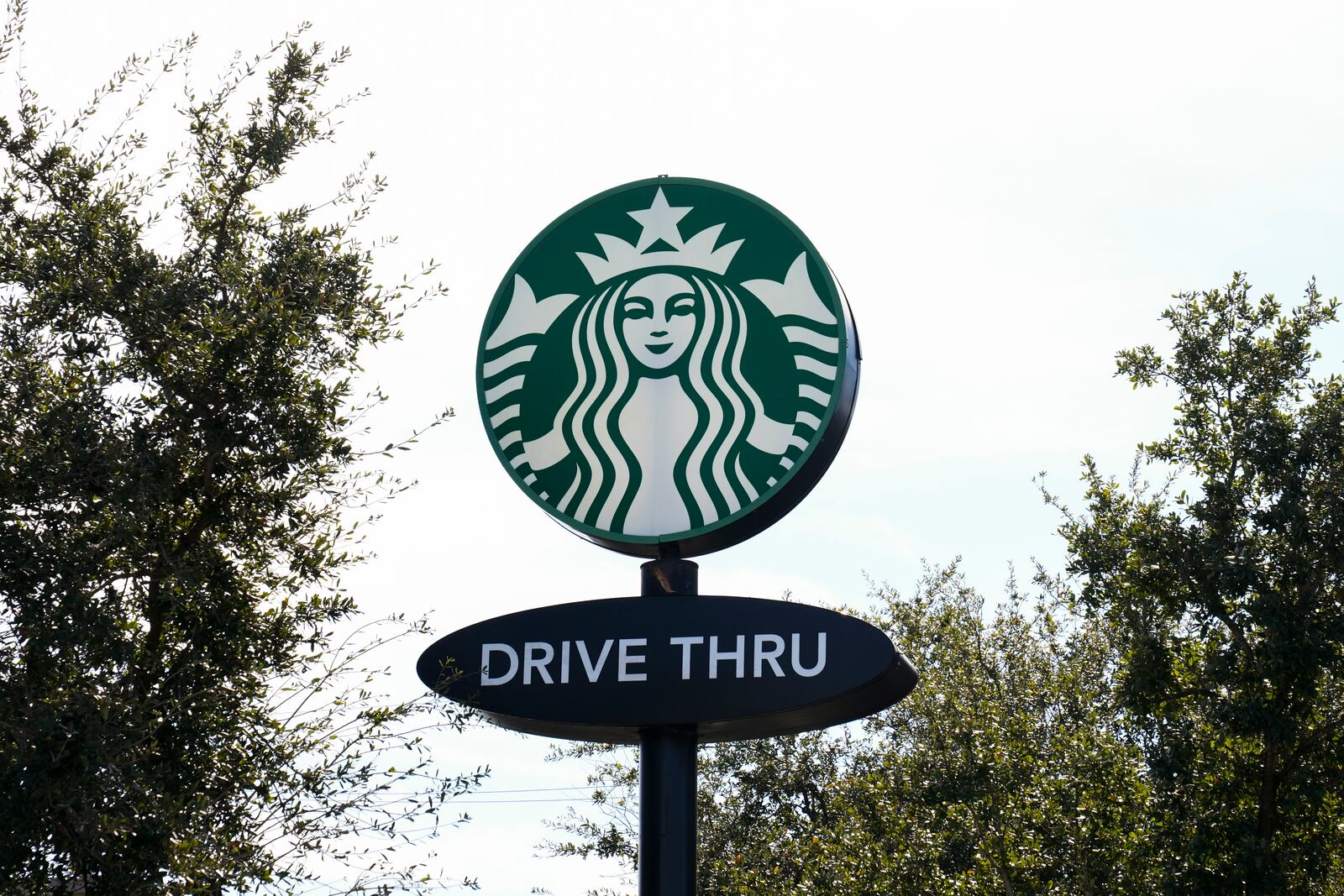 A Starbucks Coffee sign on Thursday, Jan. 16, 2025, in Houston. (AP Photo/Ashley Landis)