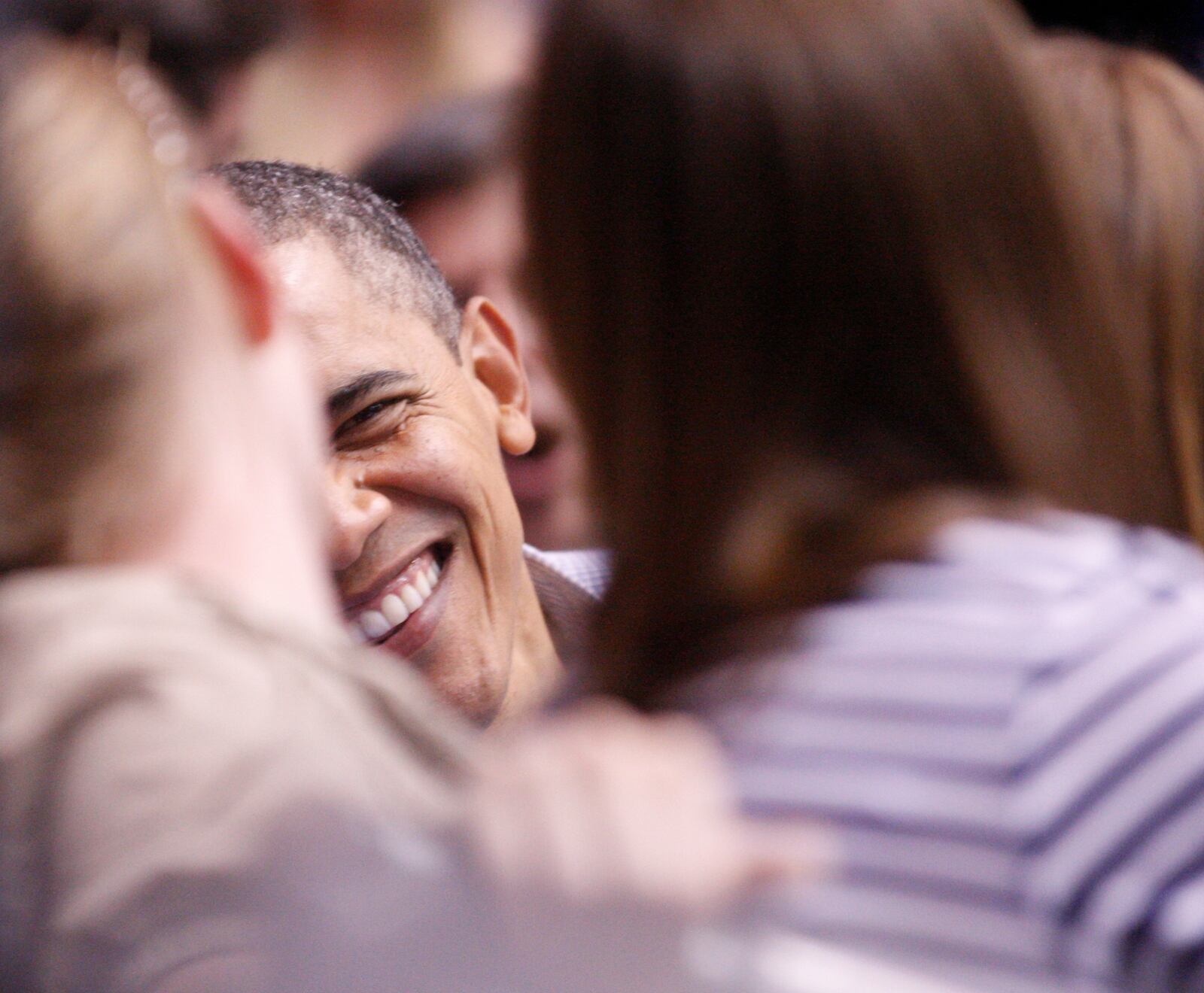 President Barack Obama attended the NCAA First Four basketball game between Mississippi Valley State and Western Kentucky with British Prime Minister David Cameron and Ohio Governor John Kasich at University of Dayton Arena on Tuesday, May 13, 2012. Photo by Barbara J. Perenic