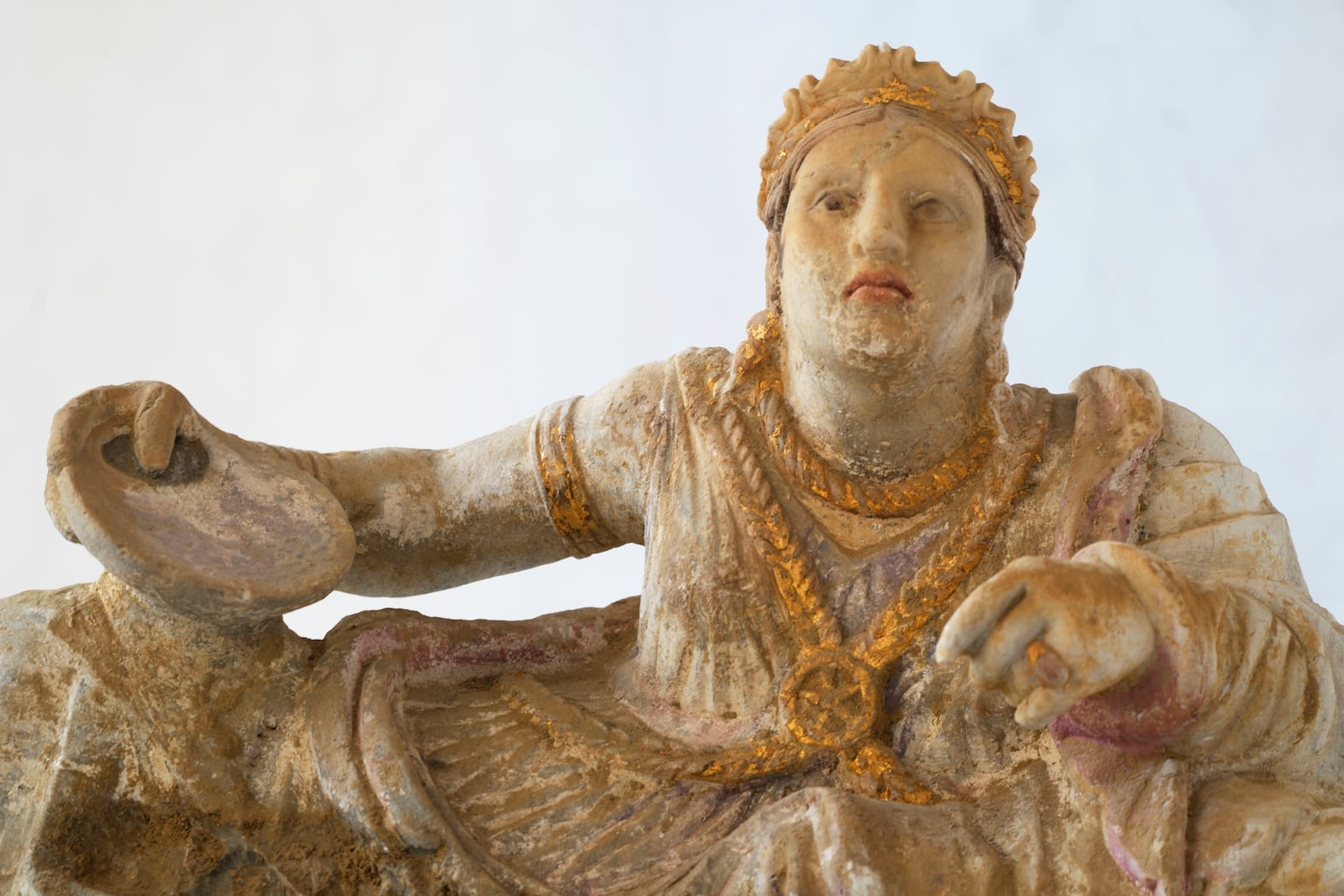 Archaeological finds from the Etruscan era and recovered in a police operation are shown during a press conference in Rome, Tuesday, Nov. 19, 2024. (AP Photo/Gregorio Borgia)