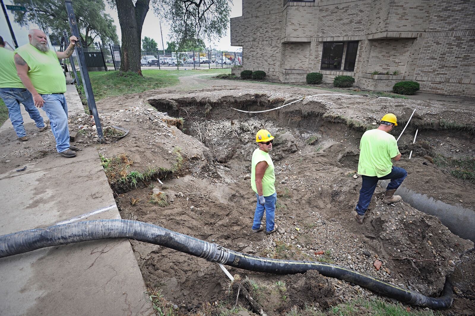 Watermain break repairs along Keowee Street on Aug. 4, 2020.