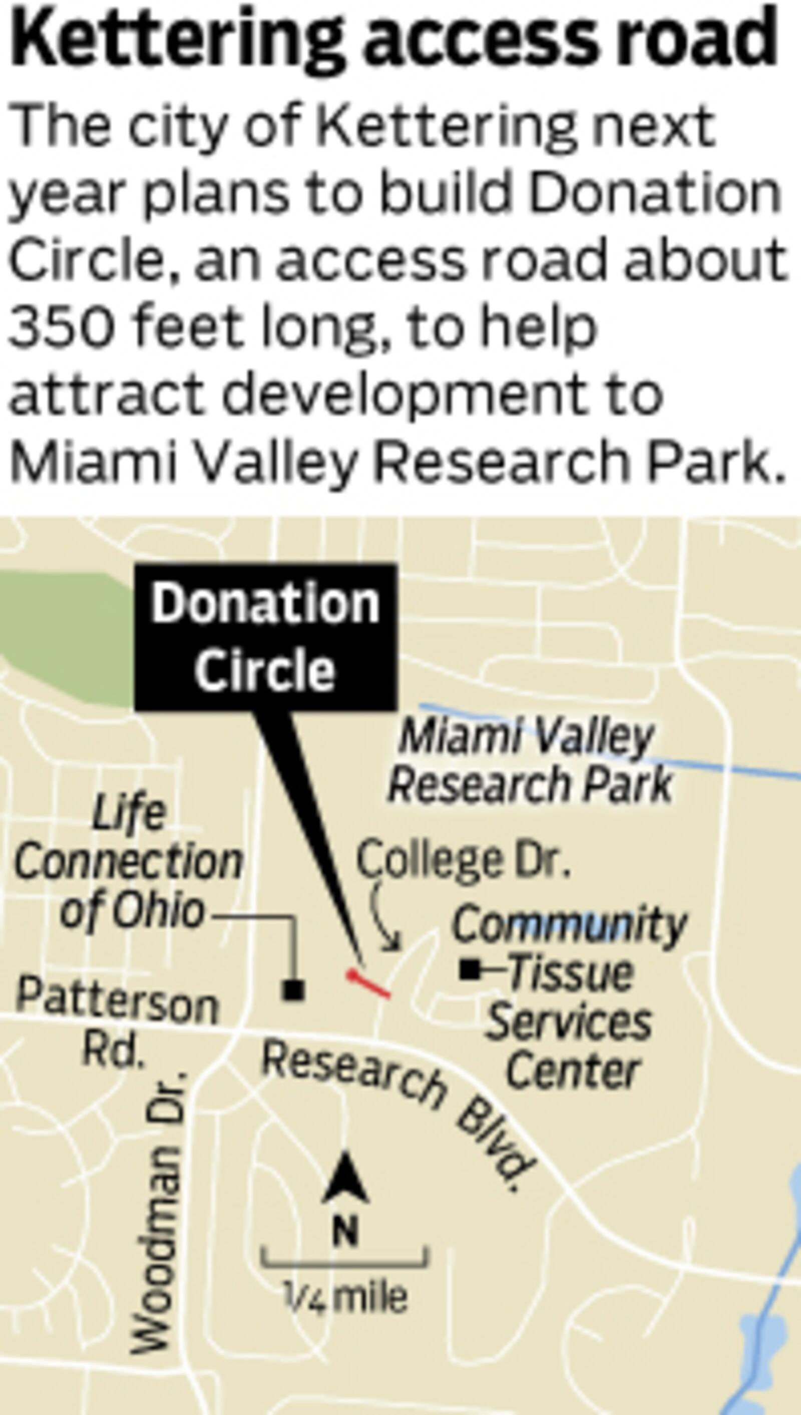 This map shows the basic location where Donation Circle is planned. STAFF