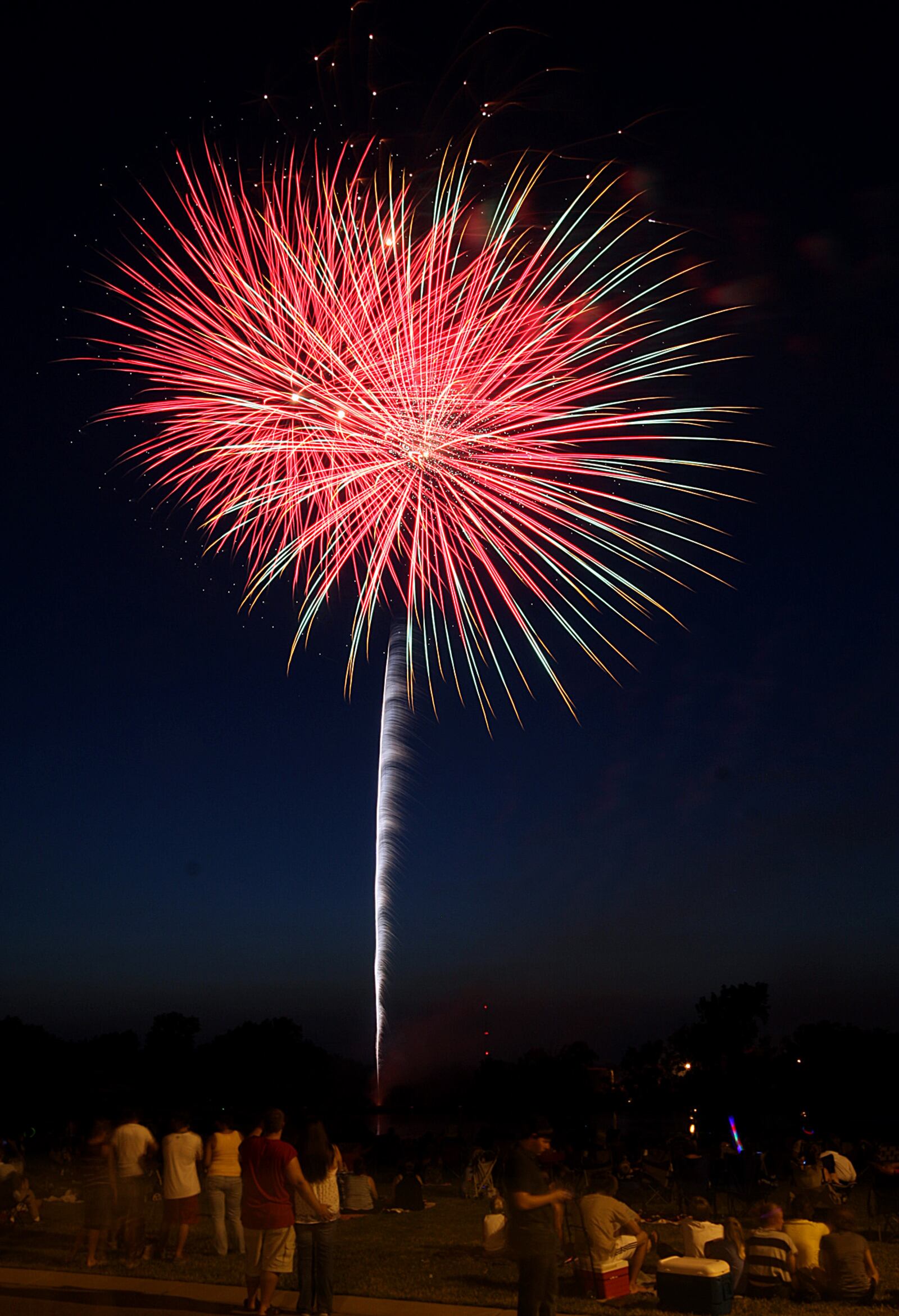 E.L. Hubbard photography The crowd watches the fireworks at the close of Kettering's annual "Go 4th" Fourth of July celebration at Delco Park Sunday, July 4, 2010.