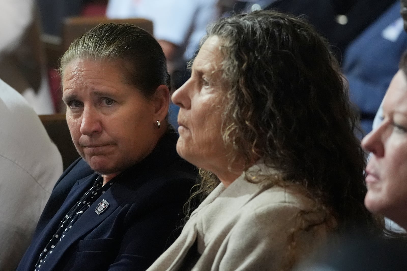 Former Los Angeles Fire Dept. Chief Kristin Crowley attends a city council meeting Tuesday, March 4, 2025, in Los Angeles. (AP Photo/Damian Dovarganes)