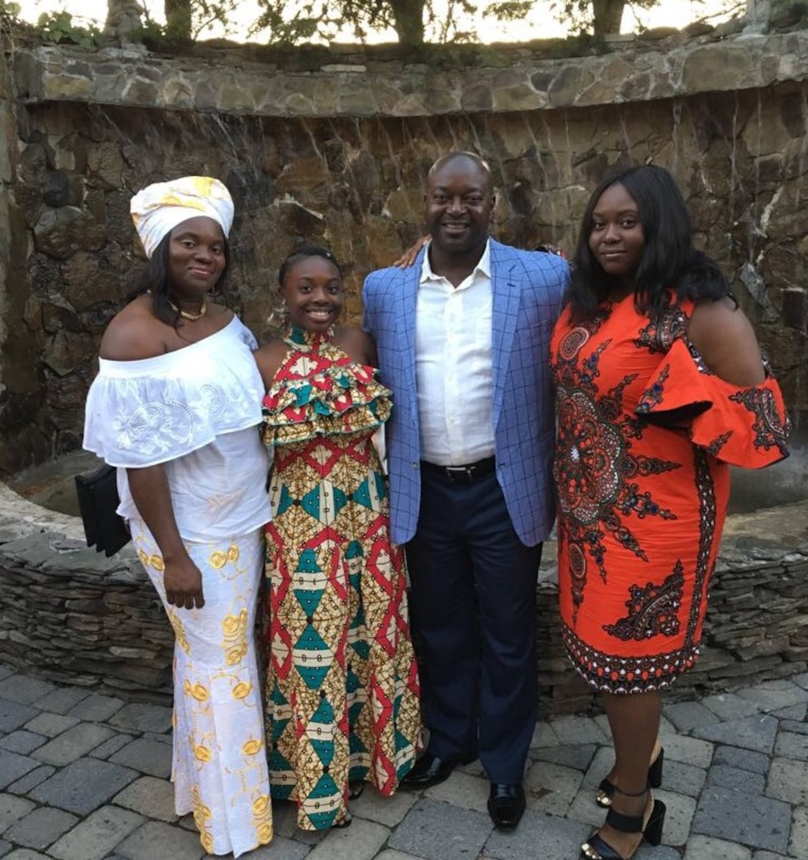 Theresa Barnes (L) with her husband Samuel and daughters —  and Samenah age 13  and Samyatta  age 20. The family opened Eden Spice in early January 2019.