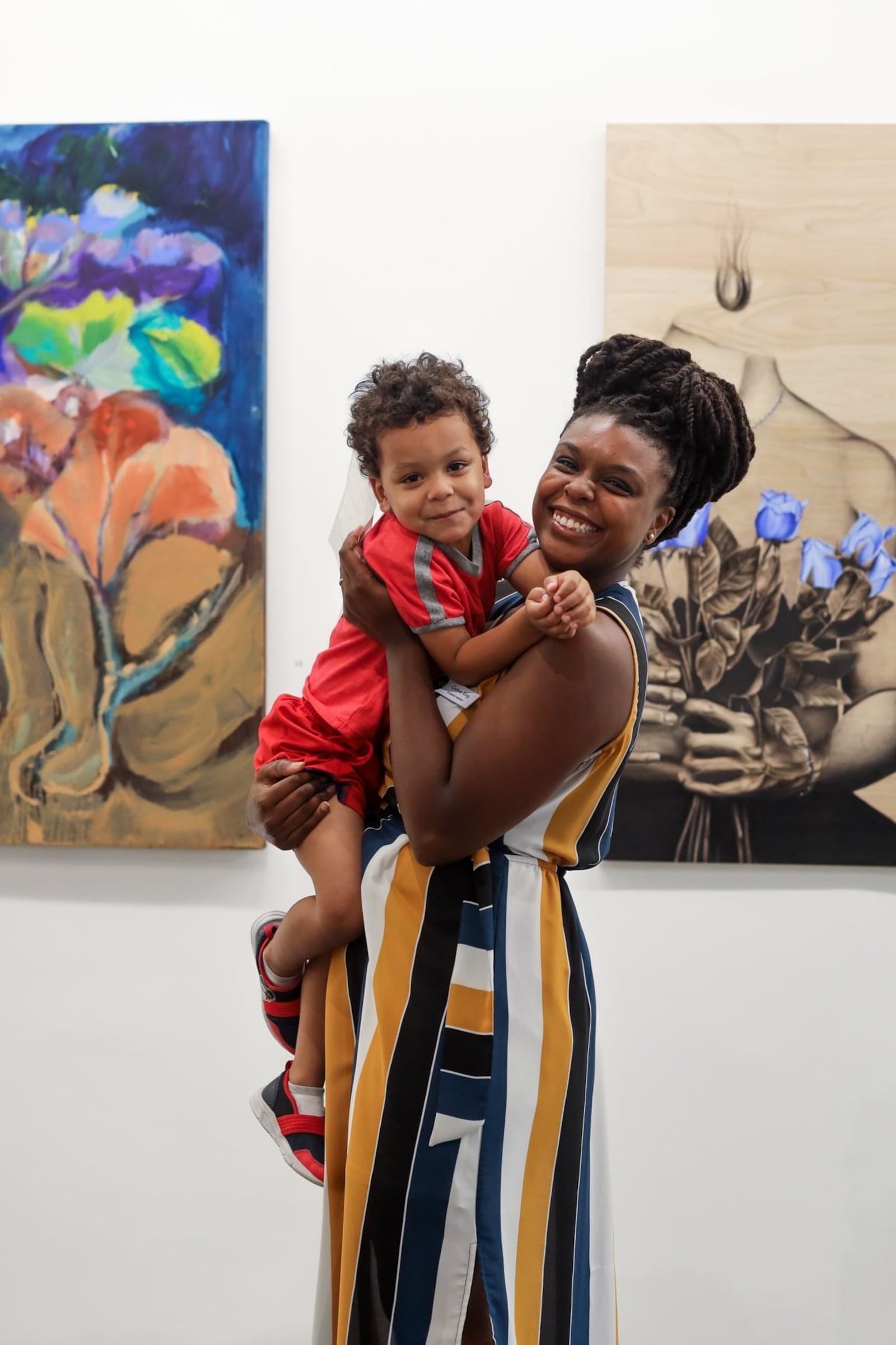 Cydnie King and son enjoy some playfulness at The Contemporary Dayton. King curated the Member's Show in Summer 2022.