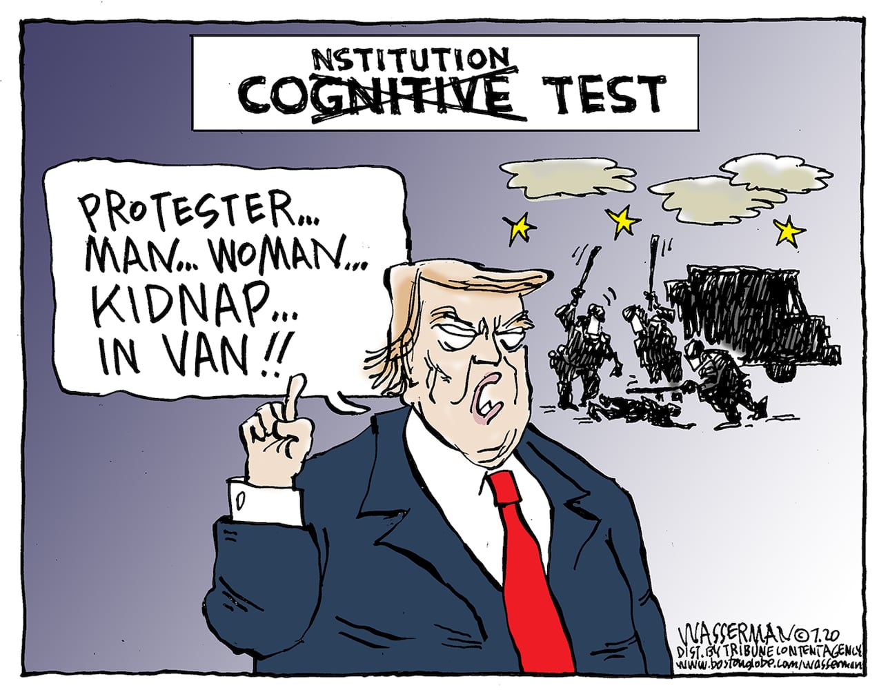 Week in cartoons: Cognitive tests, federal agents and more