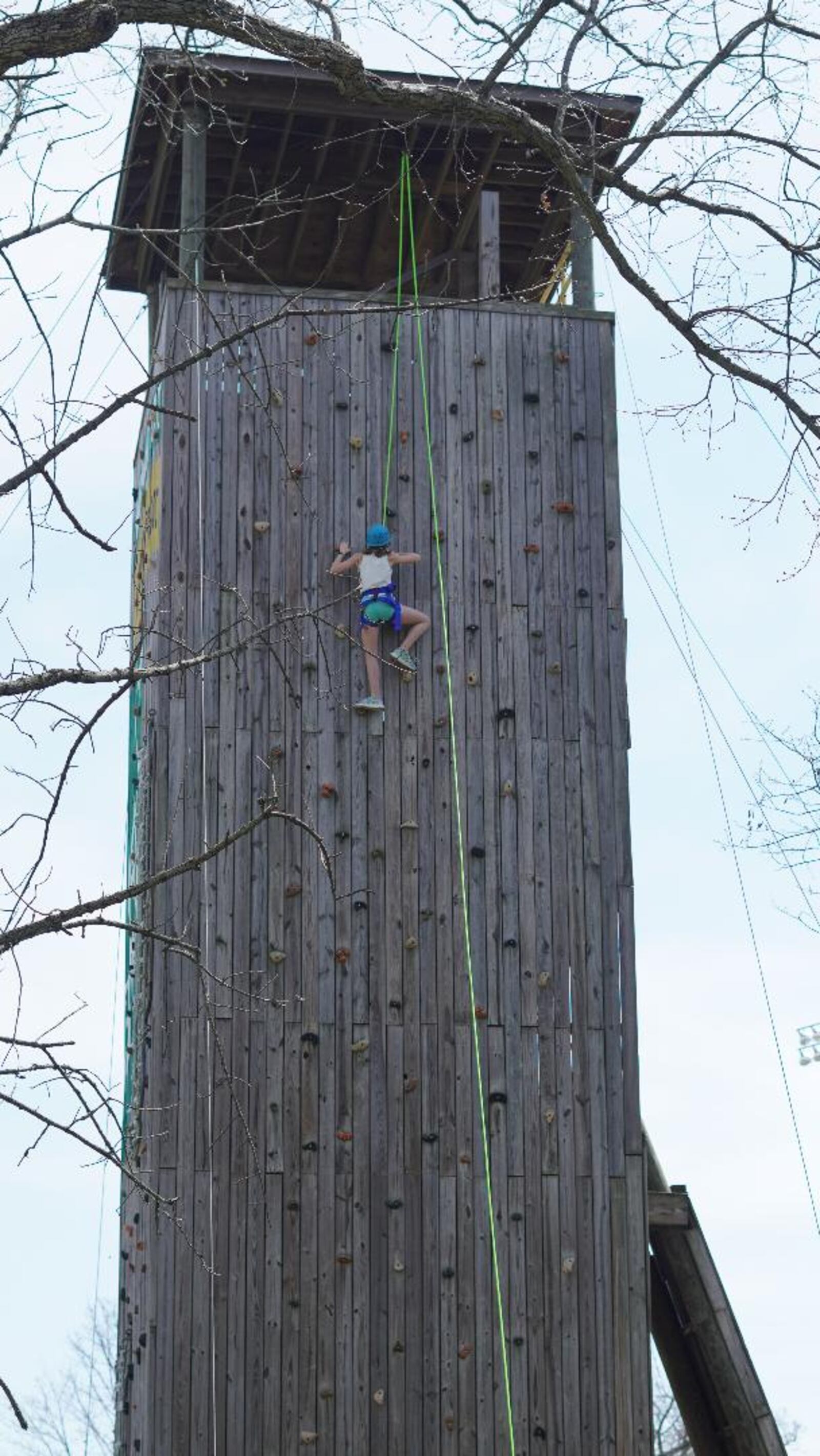 Trailblazers scaling the Wright State University Climbing and Rappelling Tower. CONTRIBUTED