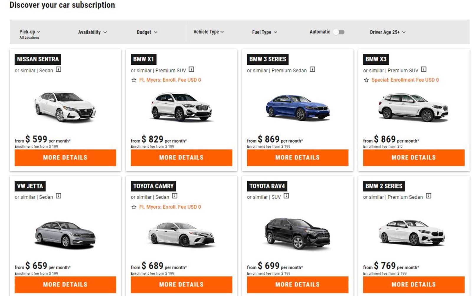 Screenshot via sixt.com