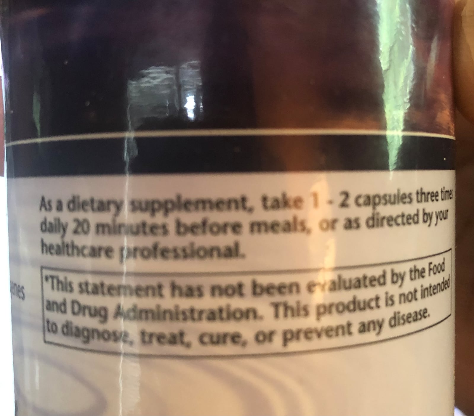 dietary supplement label