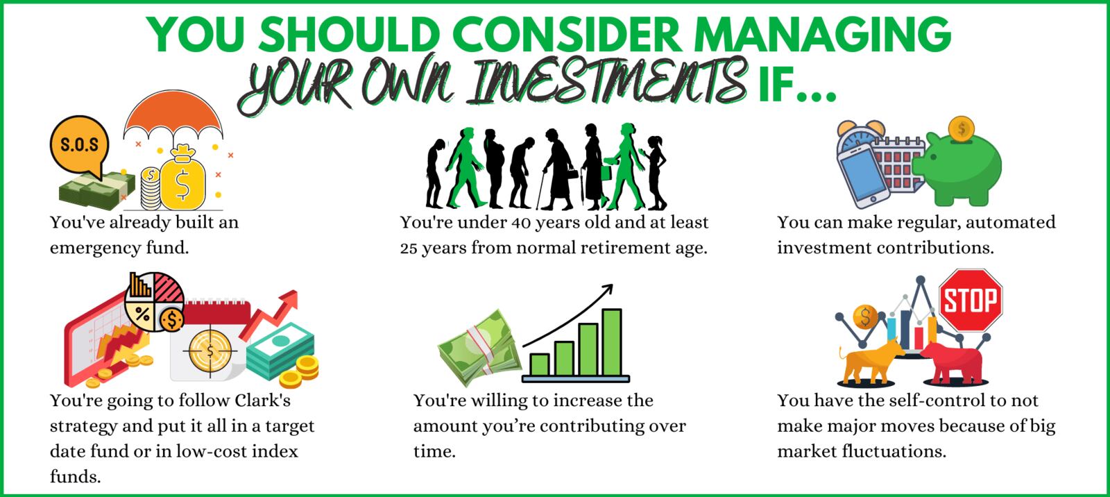 Here are some reasons why you may consider managing your own investment portfolio.