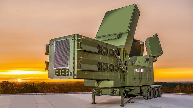 GhostEye MR is an advanced medium-range air and missile defense radar that was unveiled in October 2021. Raytheon image