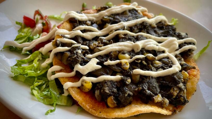 Meadowlark Restaurant in Washington Twp. is featuring a huitlacoche tostada as an appetizer this weekend. Huitlacoche (pronounced weet-luh-kow-chay), also known as corn smut or the Mexican truffle, is a fungus that can be found on corn. NATALIE JONES/STAFF