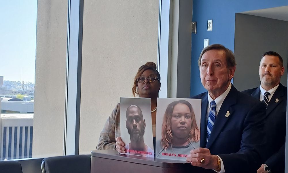 Montgomery County prosecutor Mat Heck Jr. and Montgomery County recorder Stacey Benson-Taylor talked about a case of quitclaim deed fraud during a press conference on Thursday afternoon.