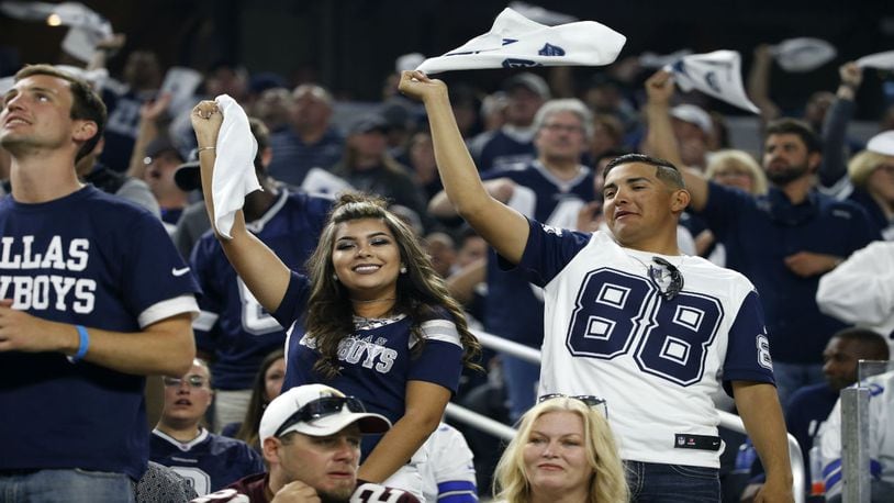 Dallas Cowboys vs. Washington Redskins. Fans support on NFL Game