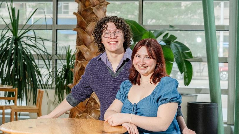 Connor Egloff of Stivers School for the Arts and Sydney Korpusik of Centerville High School represented Dayton at the 15th annual Jimmy Awards June 24 in New York City. PHOTO BY MATT SILVER