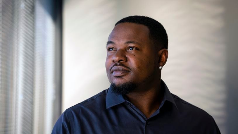 
                        Randal Quran Reid in Atlanta on March 13, 2023. Because of a bad facial recognition match and other hidden technology, Reid spent nearly a week in jail, falsely accused of stealing purses in a state he said he had never even visited. (Nicole Craine/The New York Times)
                      