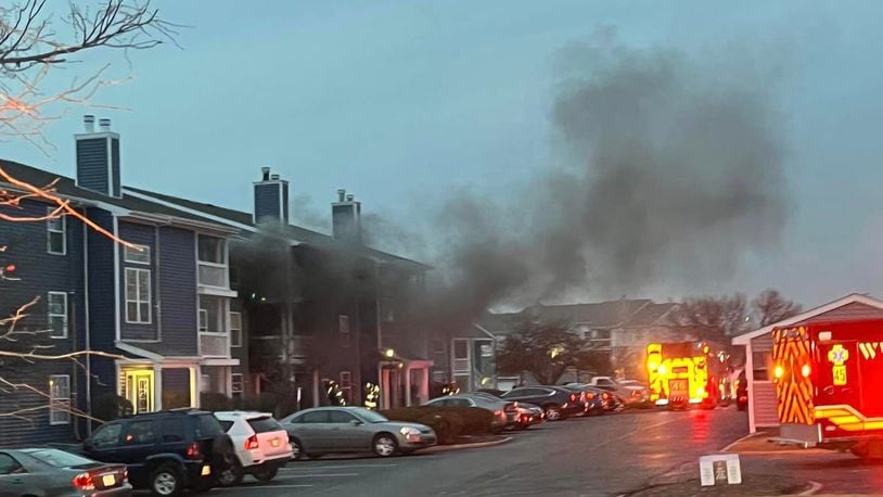 Crews responded to a structure fire Wednesday, Feb. 21, 2024, at the Chesapeake Landing apartments rescued residents trapped on their balconies. CONTRIBUTED
