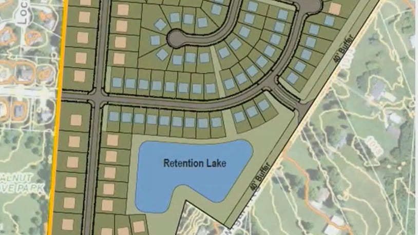 Preliminary plans for a proposed subdivision west of Swigart Road in Beavercreek presented to City Council Monday.