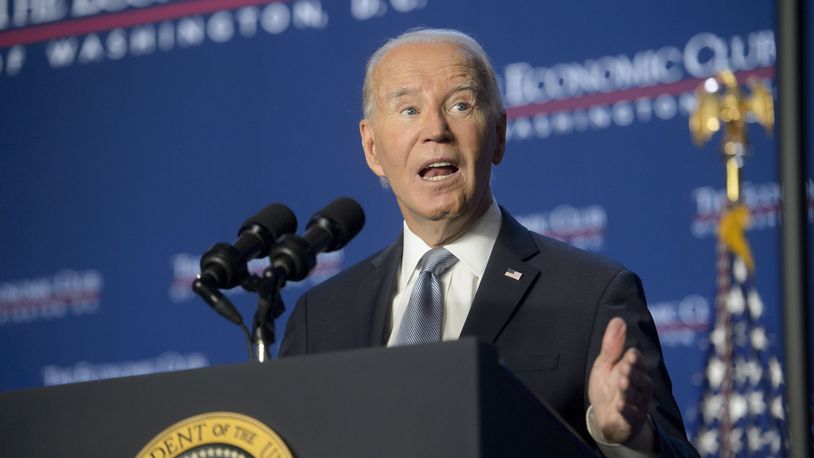 President Joe Biden delivers remarks at the Economic Club of Washington, Wednesday, Sept. 18, 2024, in Washington. (AP Photo/Rod Lamkey, Jr.)